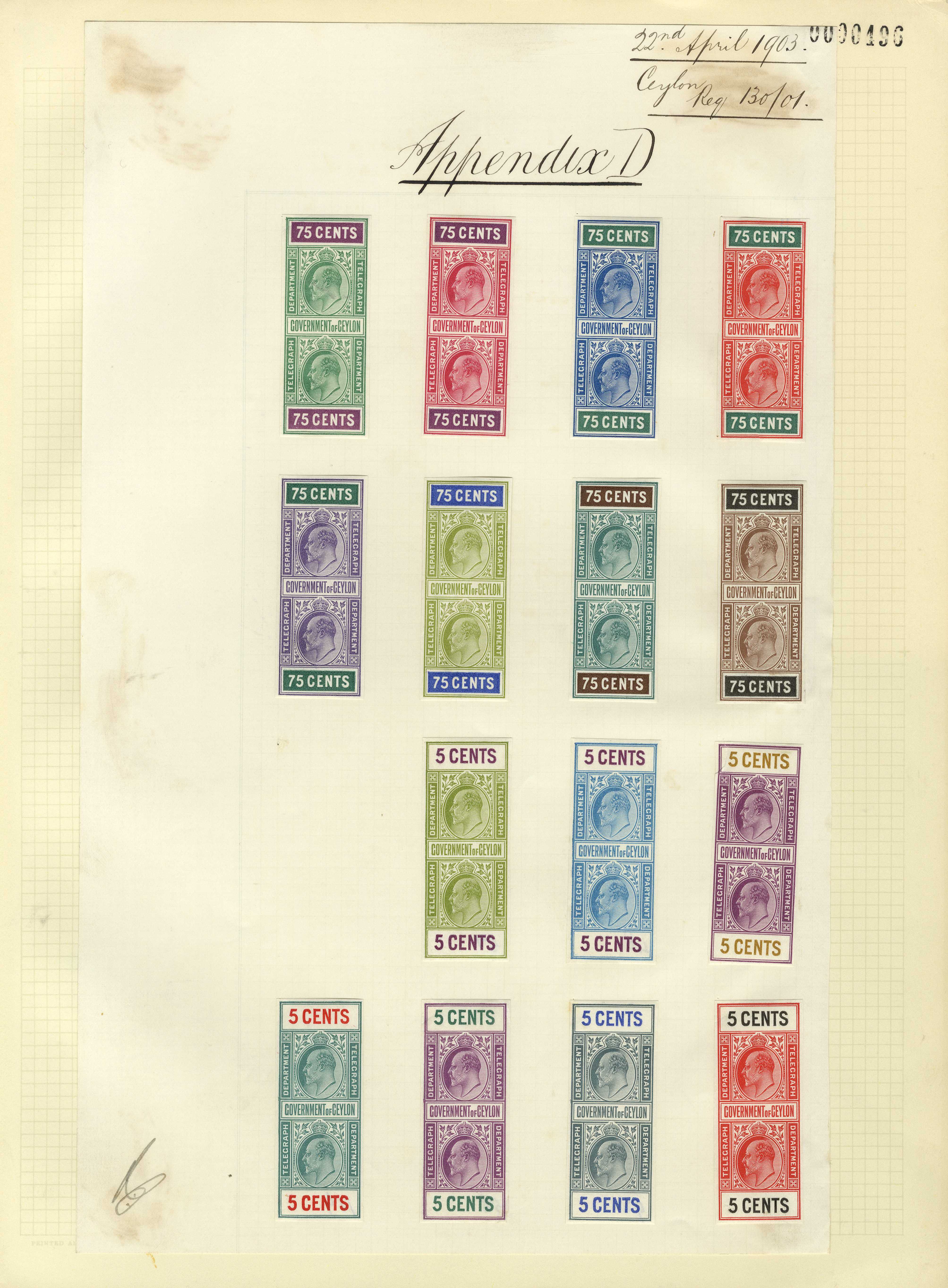 1903 Appendix D Colour Scheme on sheet,...