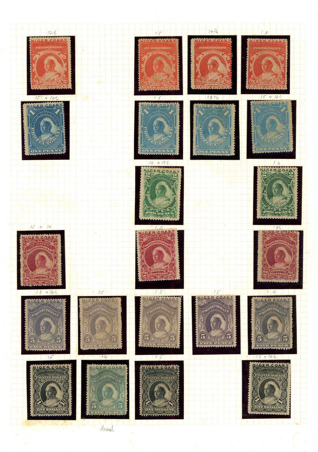 1892-8 mint collection on leaves (89), some toning and other condition issues, various perfs including...