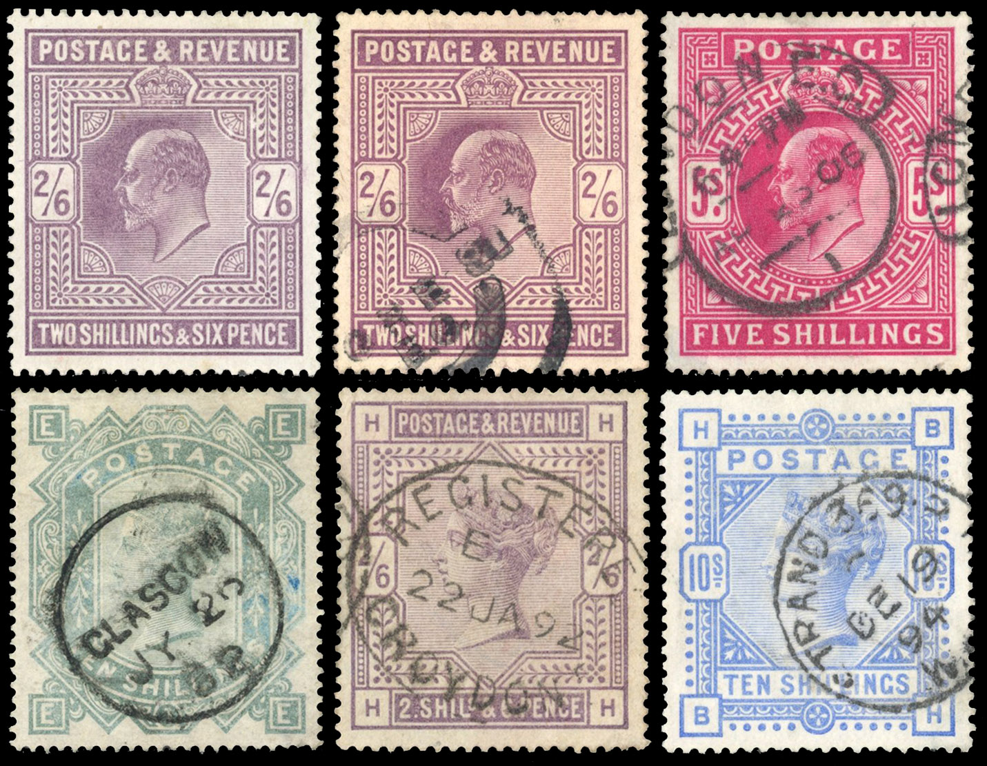 GB 1840-QEII mainly used small selection on stockcards