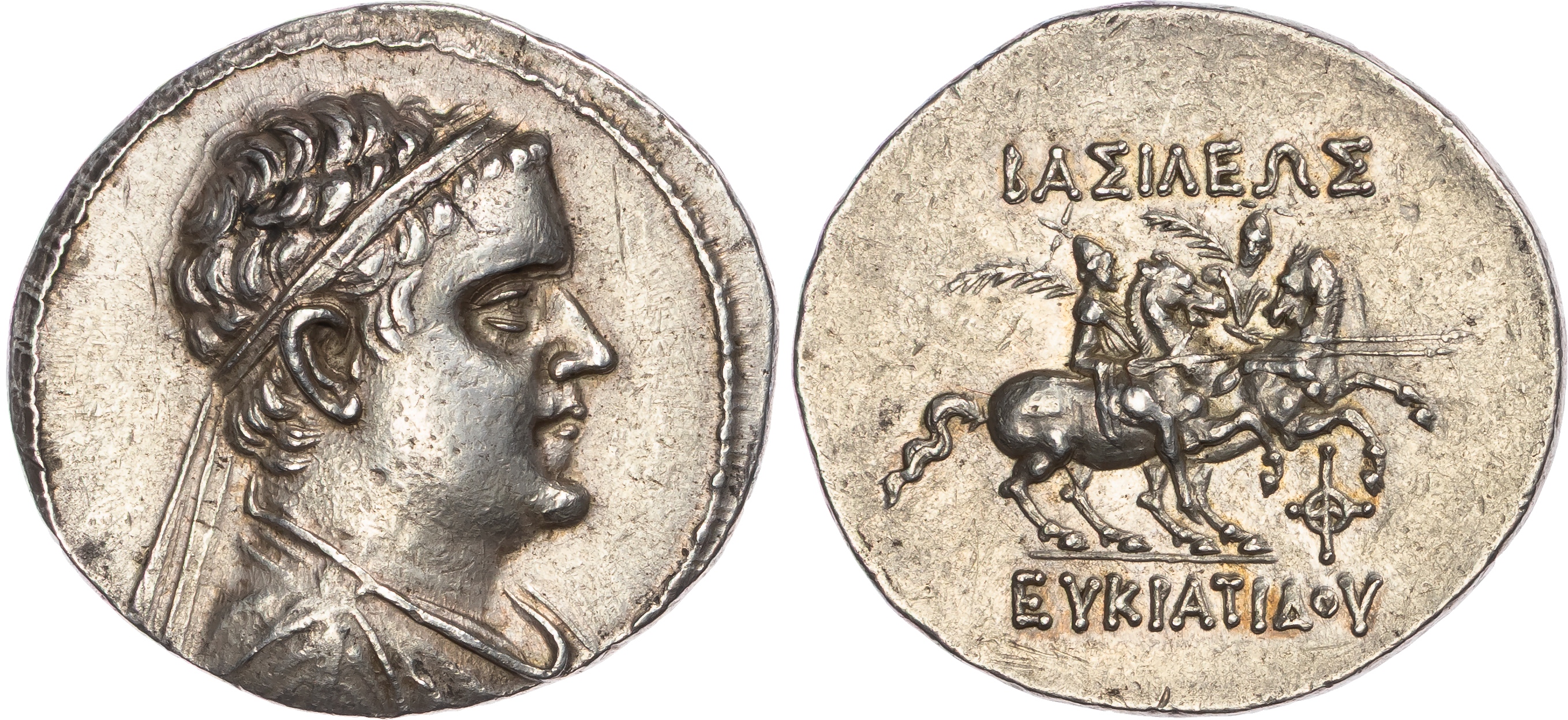Baktria, Eukratides (c. 171-135 BC) AR Tetradrachm, 17.04g.