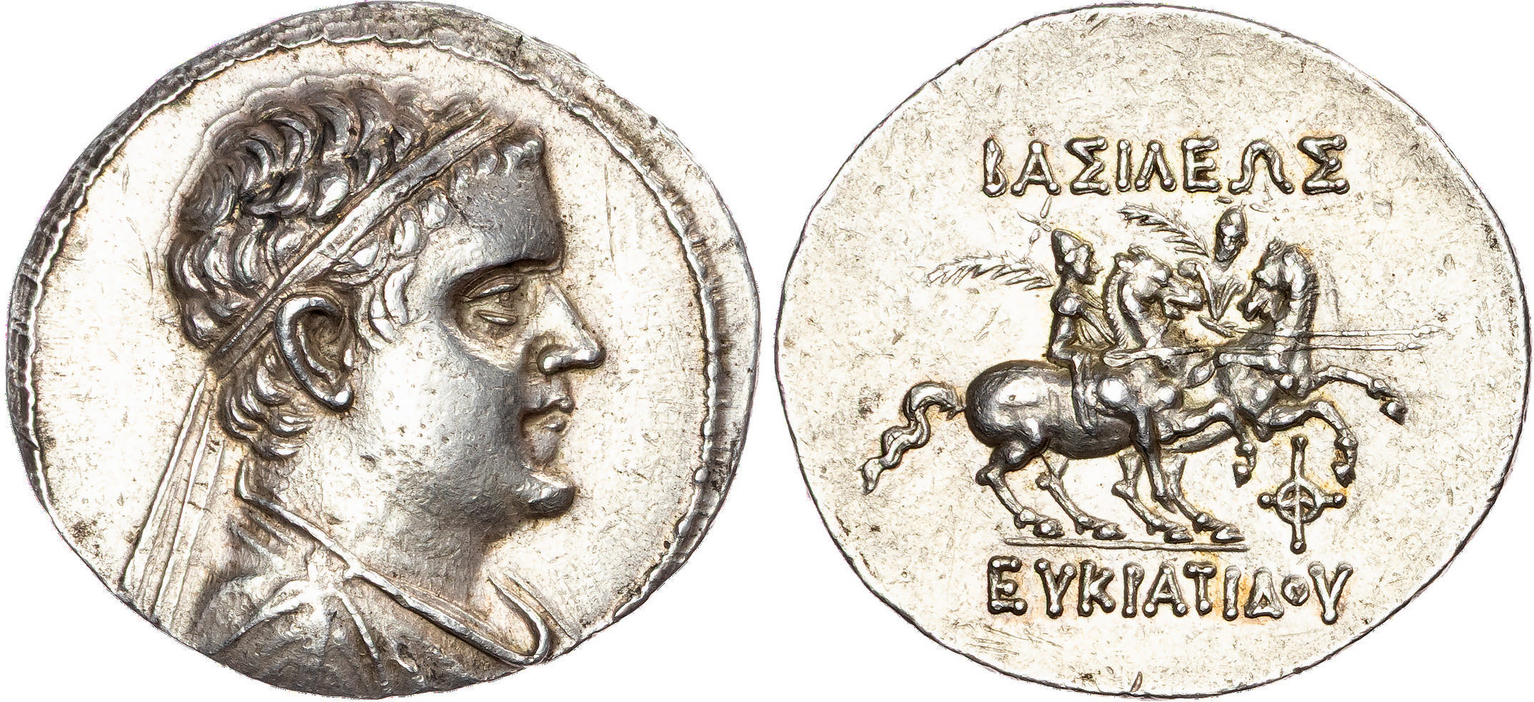 Baktria, Eukratides (c. 171-135 BC) AR Tetradrachm, 17.04g.