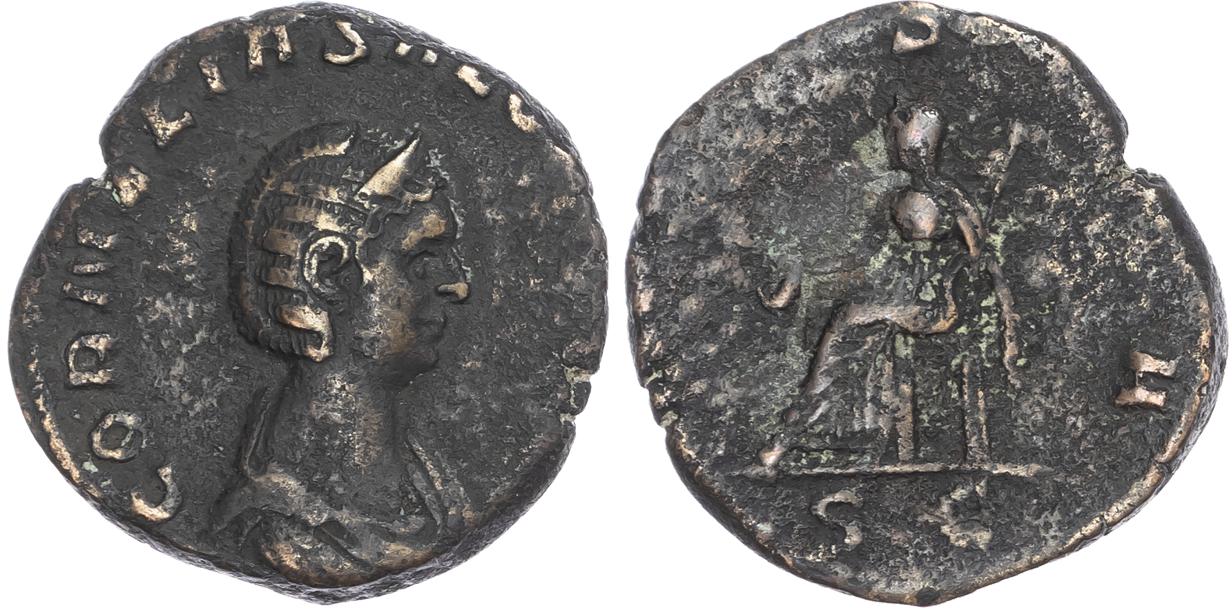 Salonina (Wife of Gallienus) AE Sestertius, Rome, AD 260/1-262, 11.53g. 