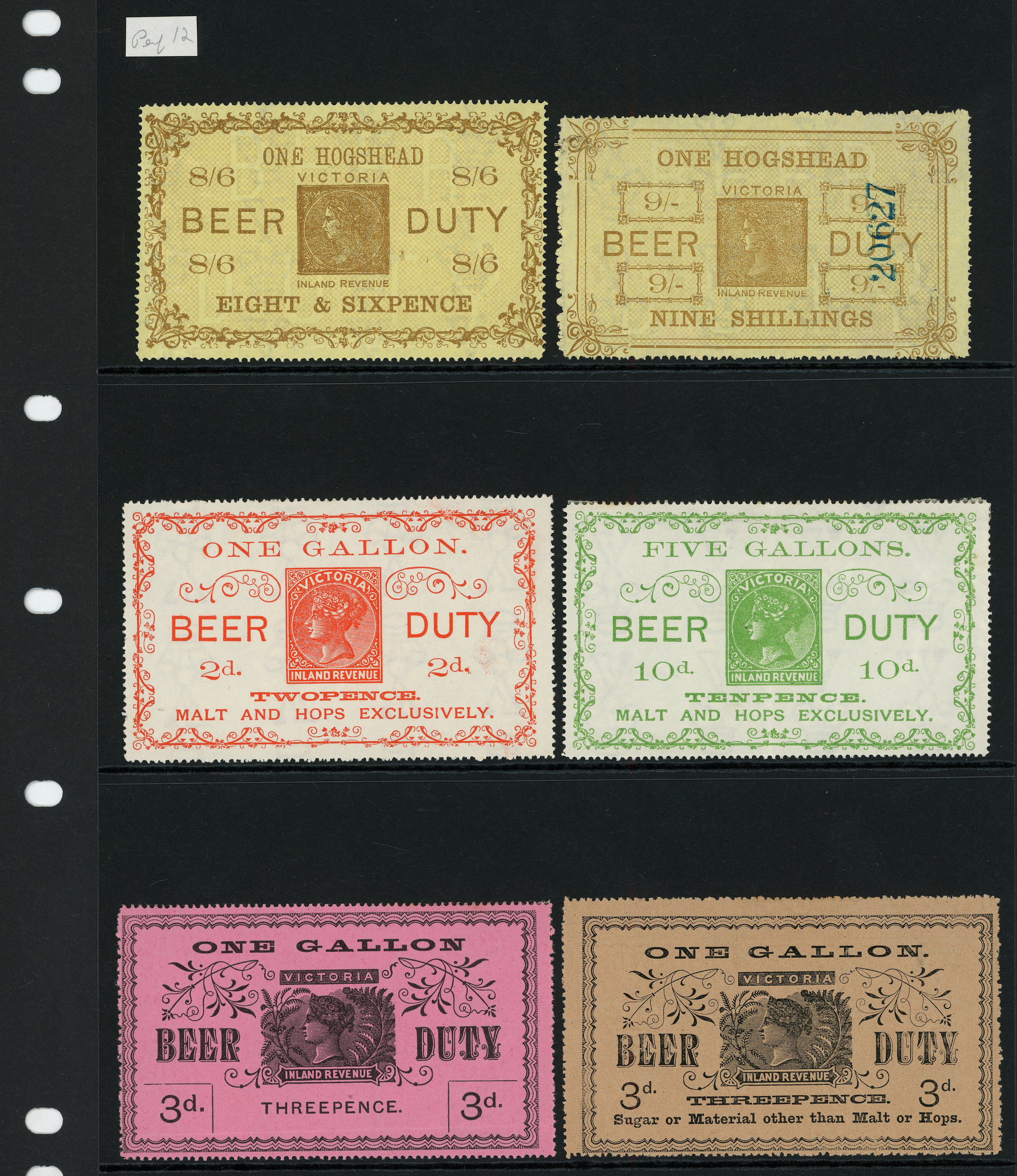 Beer Duty: Lovely collection on seven stock sheets,...