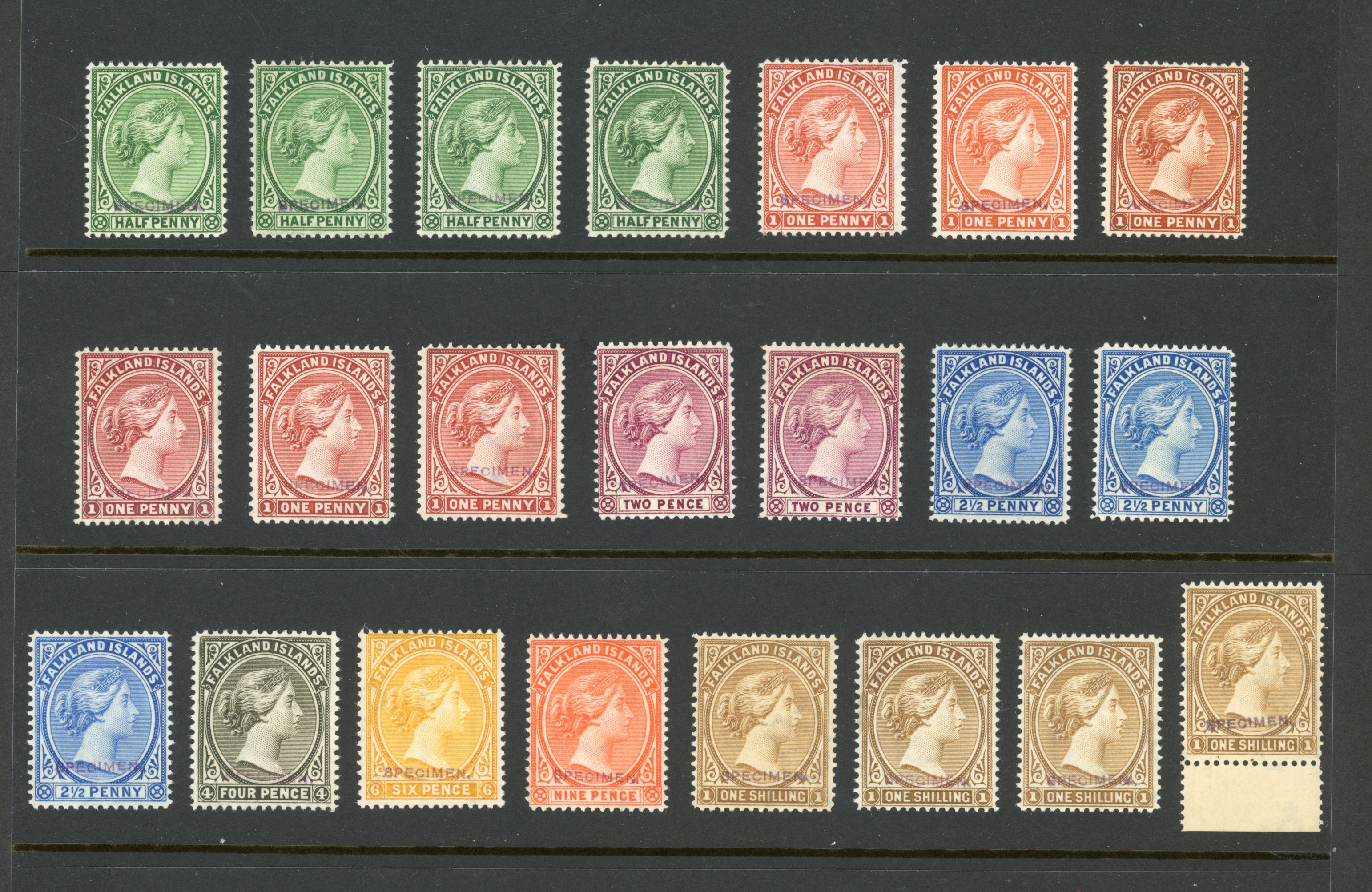 SG 17/38 1891-1902 Specimen group from the printer's srchive