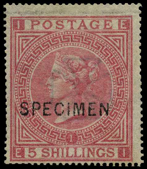 1867-83 Maltese Cross 5s rose, plate 1...