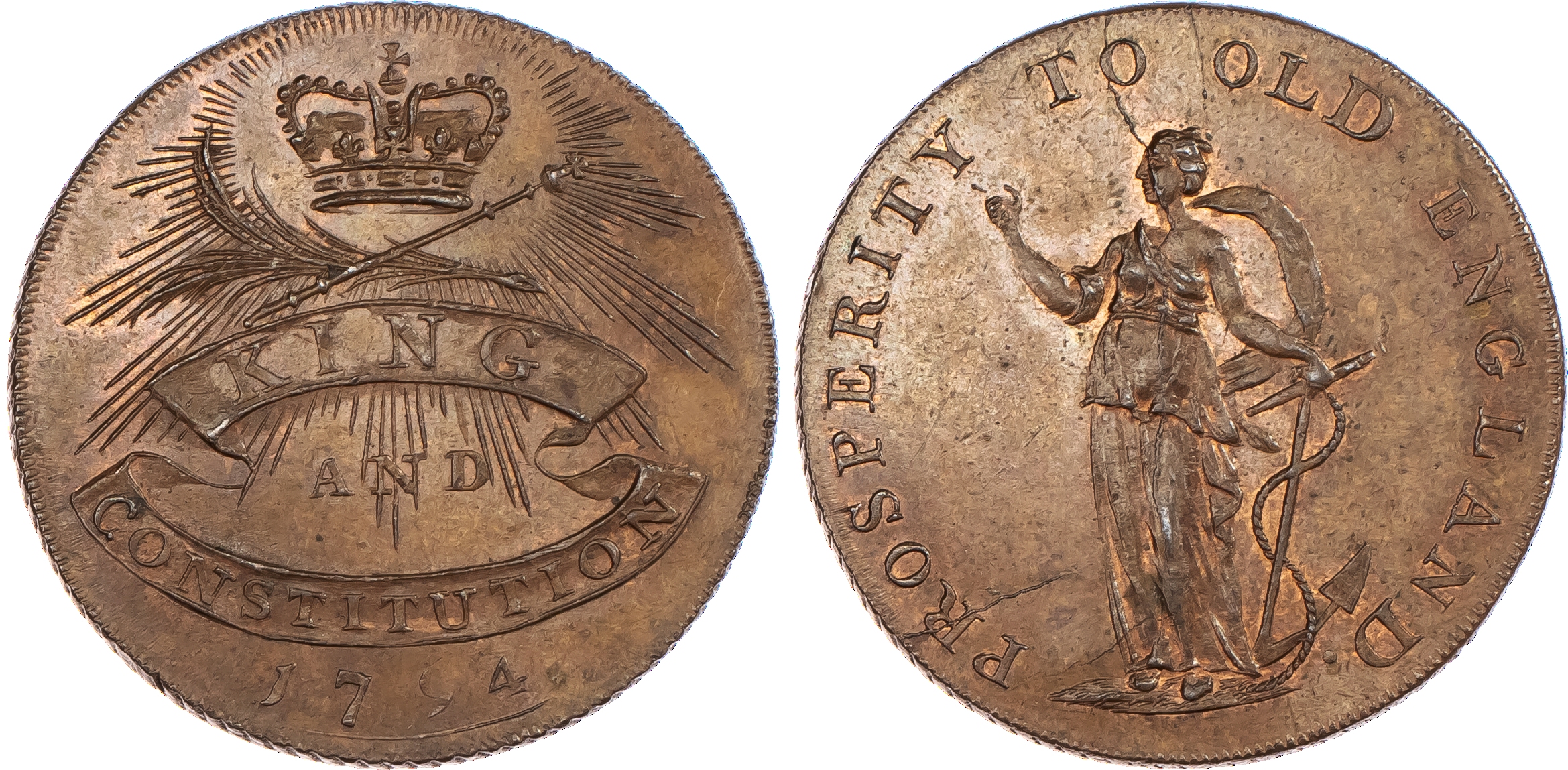 Chelmsford, Clachar & Co. Halfpenny 1794,...