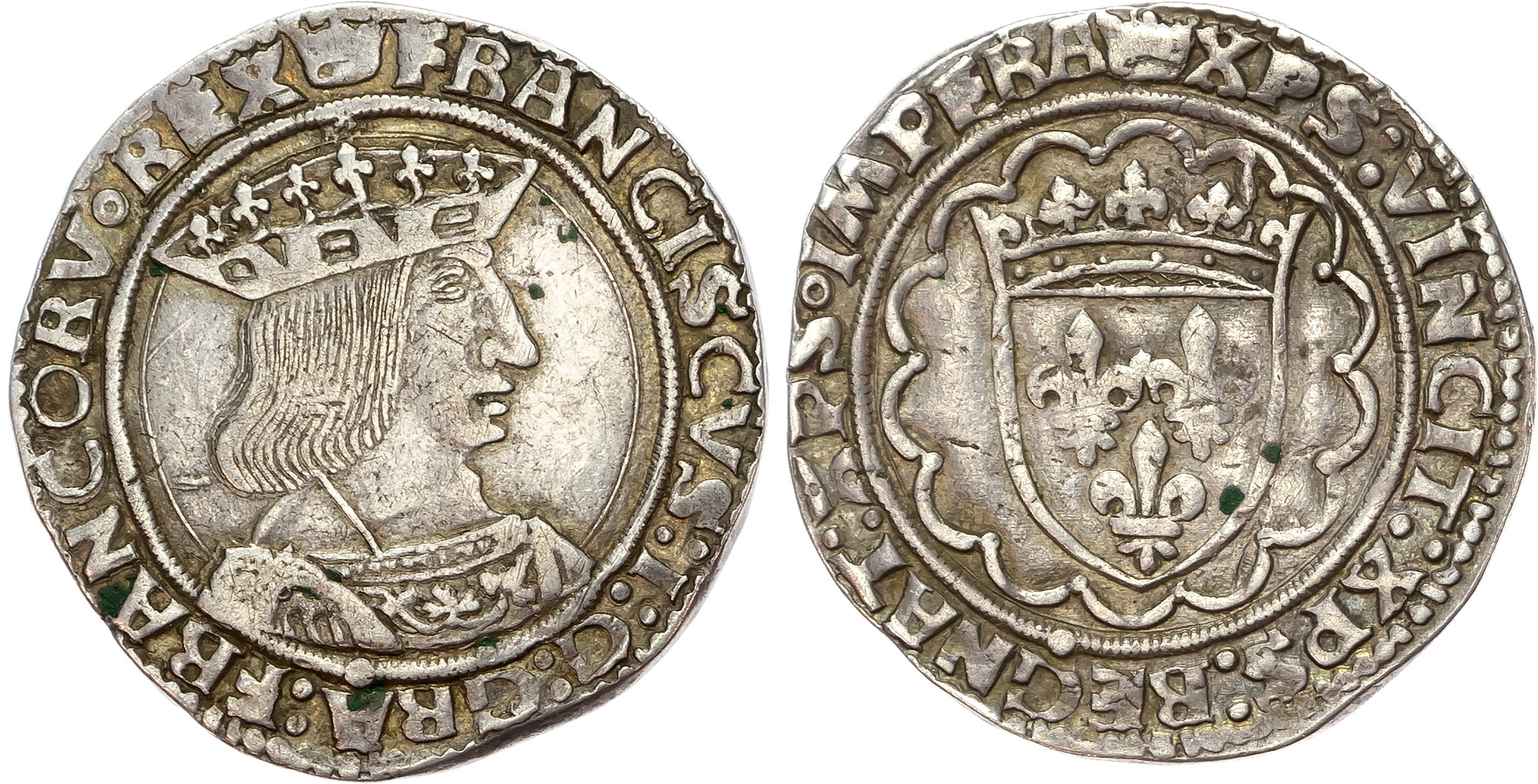 France, Francois I (1515-1547), silver Teston