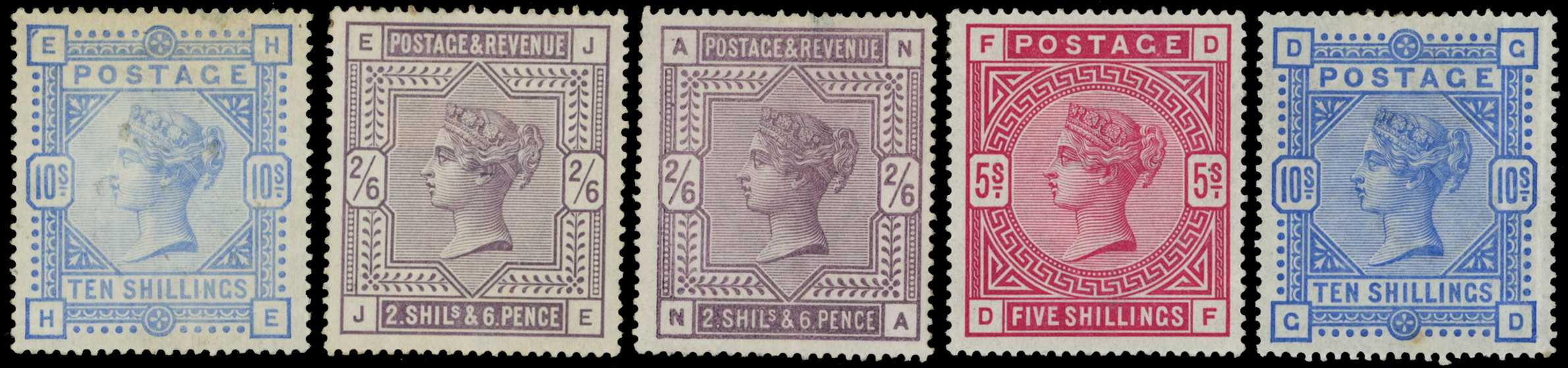 1883-84 selection of mint issues on card,...