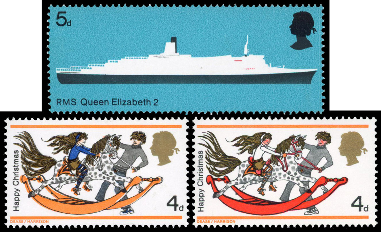 GB 1968-70 colour omission group mint