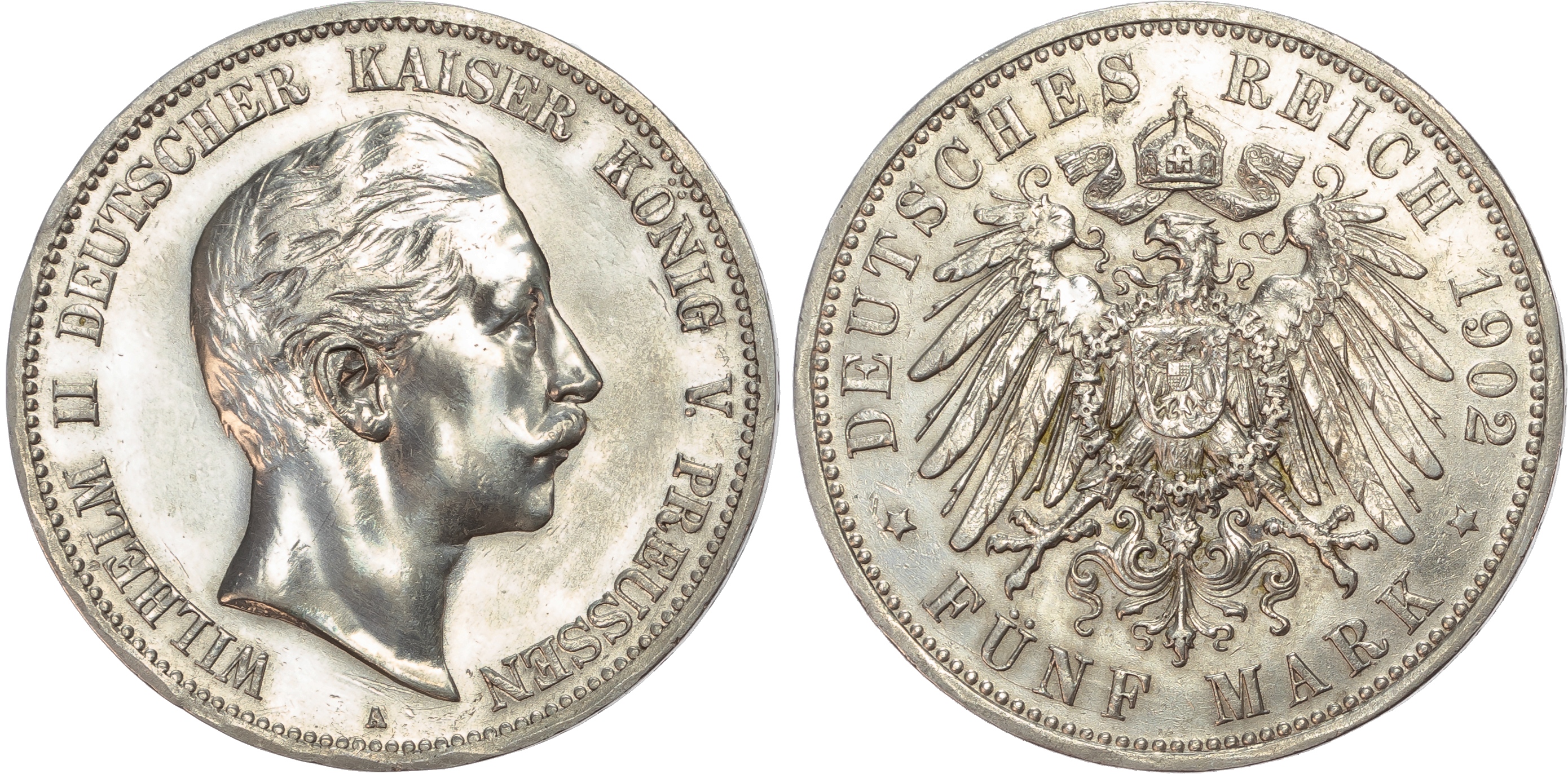 Germany, Prussia, Wilhelm II (1888-1918), silver 5 Marks (6).