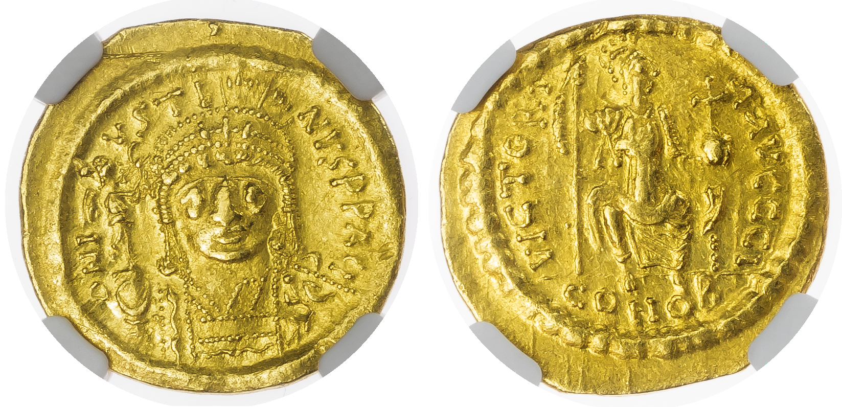 Justin II (AD 565-578) AV Solidus, mint of Constantinople, 4.35g.