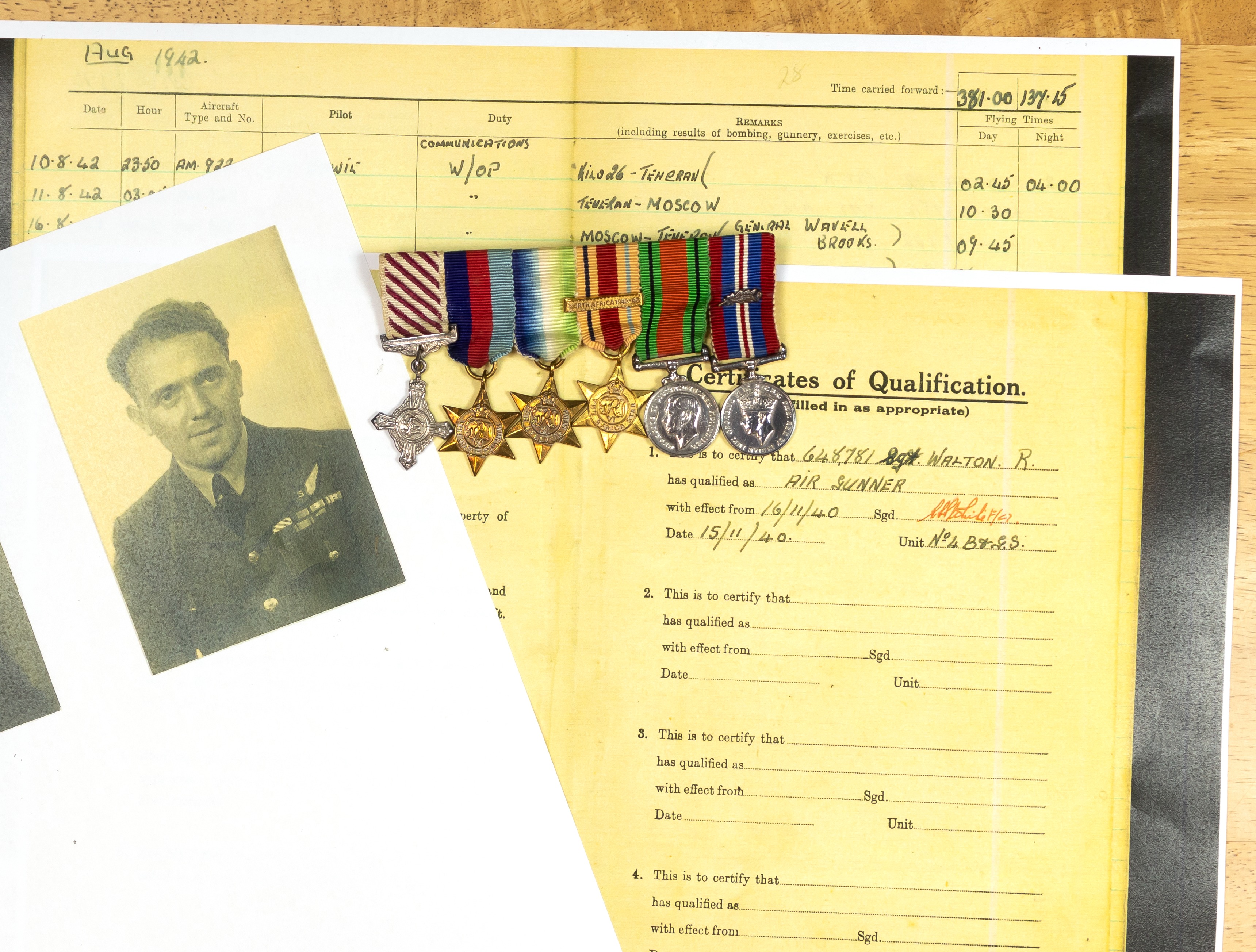 Miniature Royal Air Force AFC Group attributed to Flight Lieutenant Robert Walton