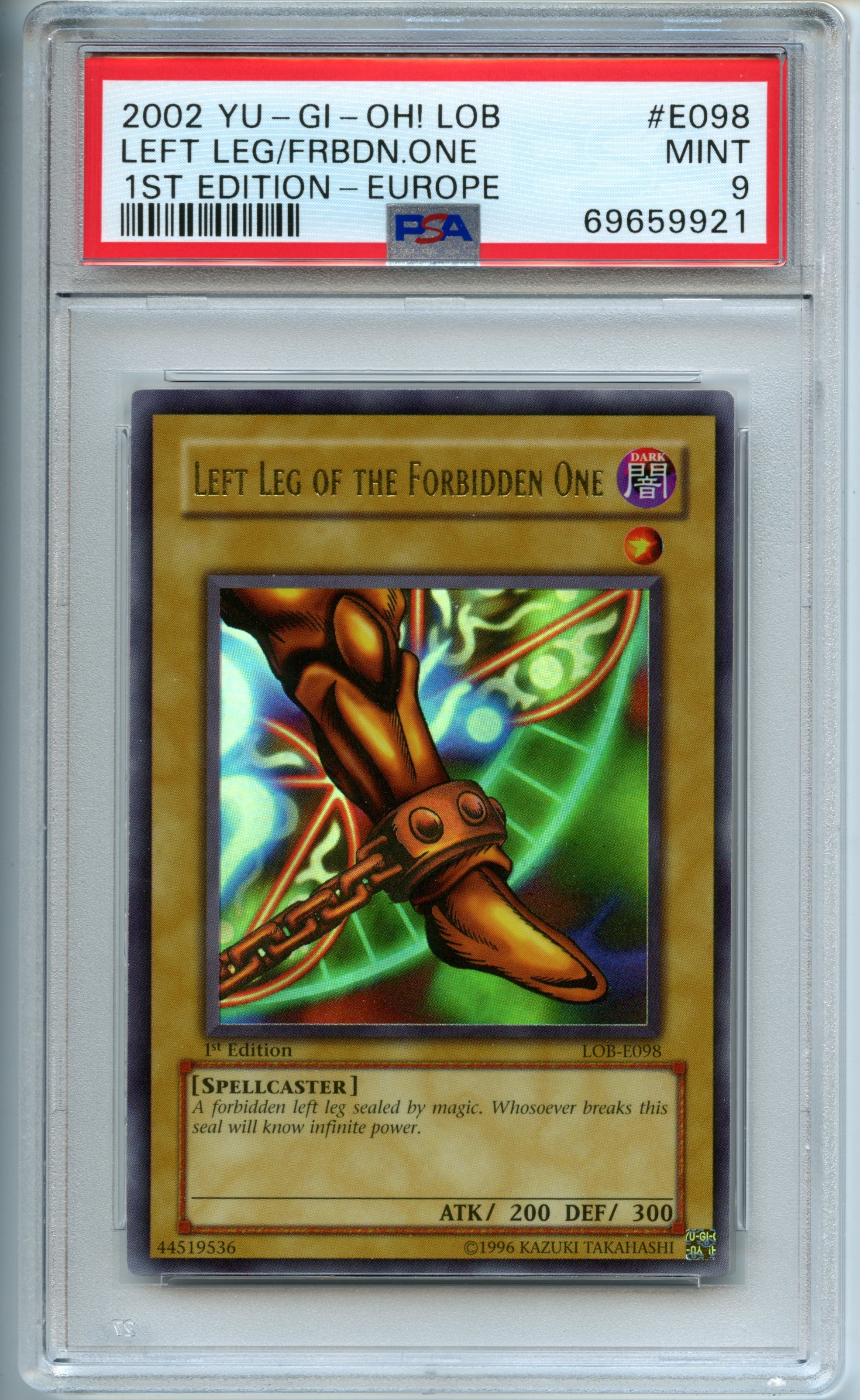 Yu-Gi-Oh! - Left Leg of the Forbidden One 1st Edition-Europe  - Legend of Blue Eyes White Dragon - PSA 9 