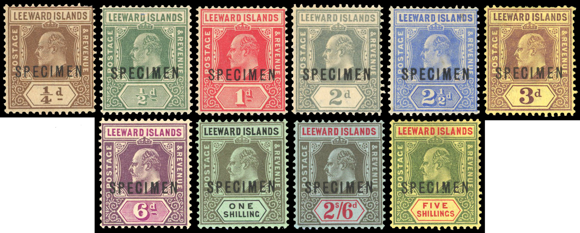 Leeward Islands SG 36s-45s Specimens