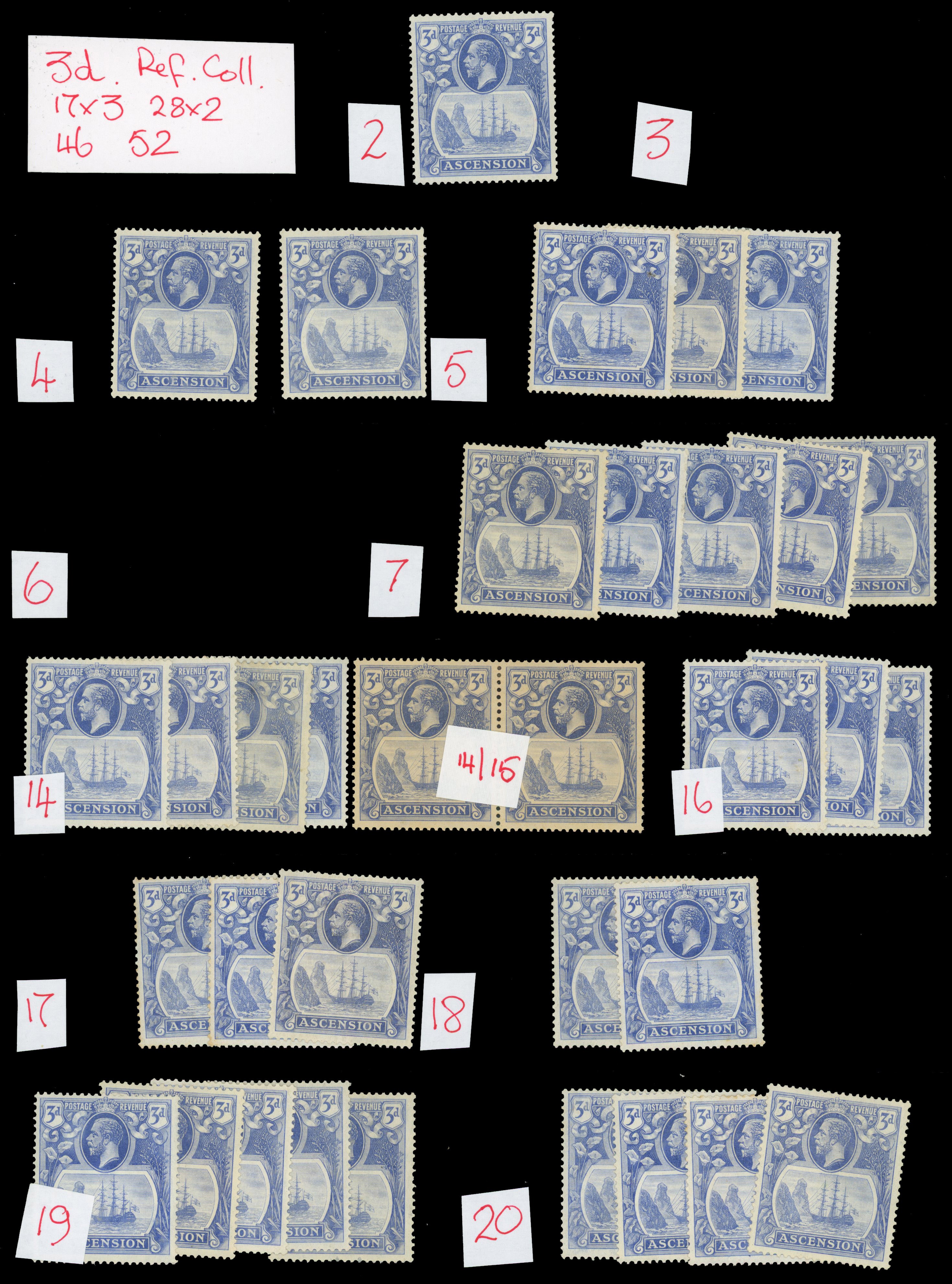 Ascension SG 14 positioned examples mint