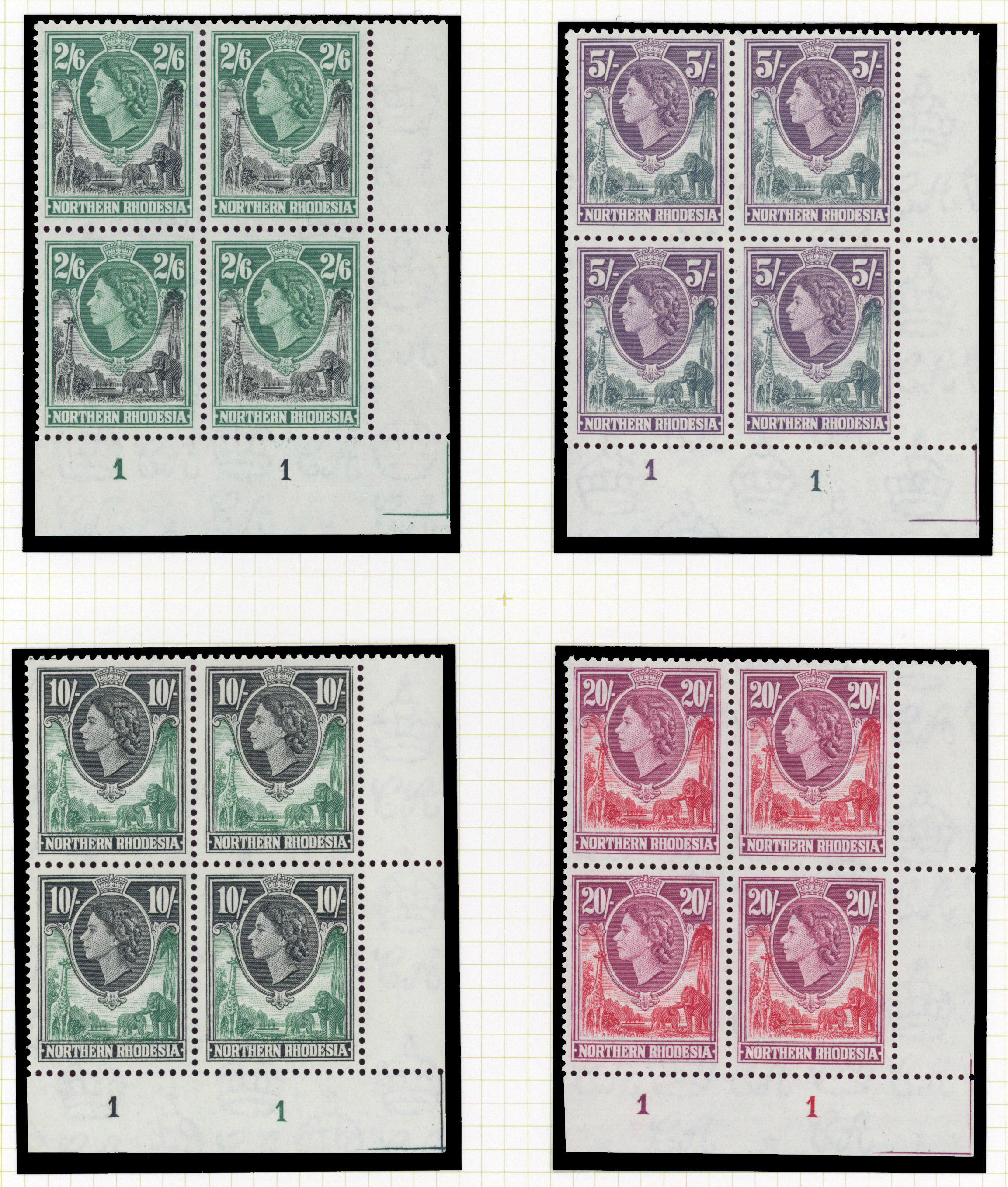 1953 definitive selection arranged on album leaves
