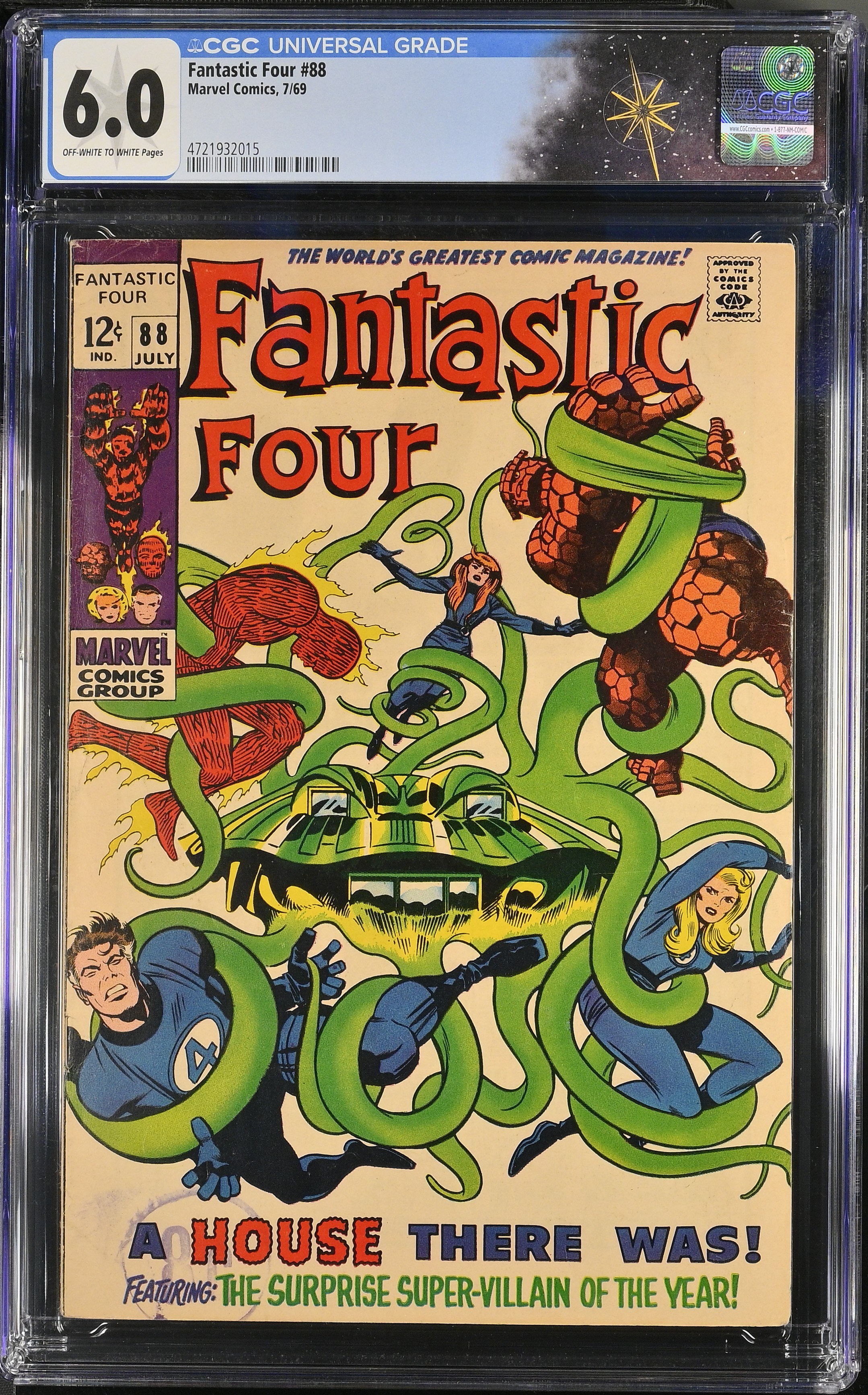 Fantastic Four #88 CGC 6.0 "A House There Was!" (Marvel Comics, 1969) Off-White to White Pages
