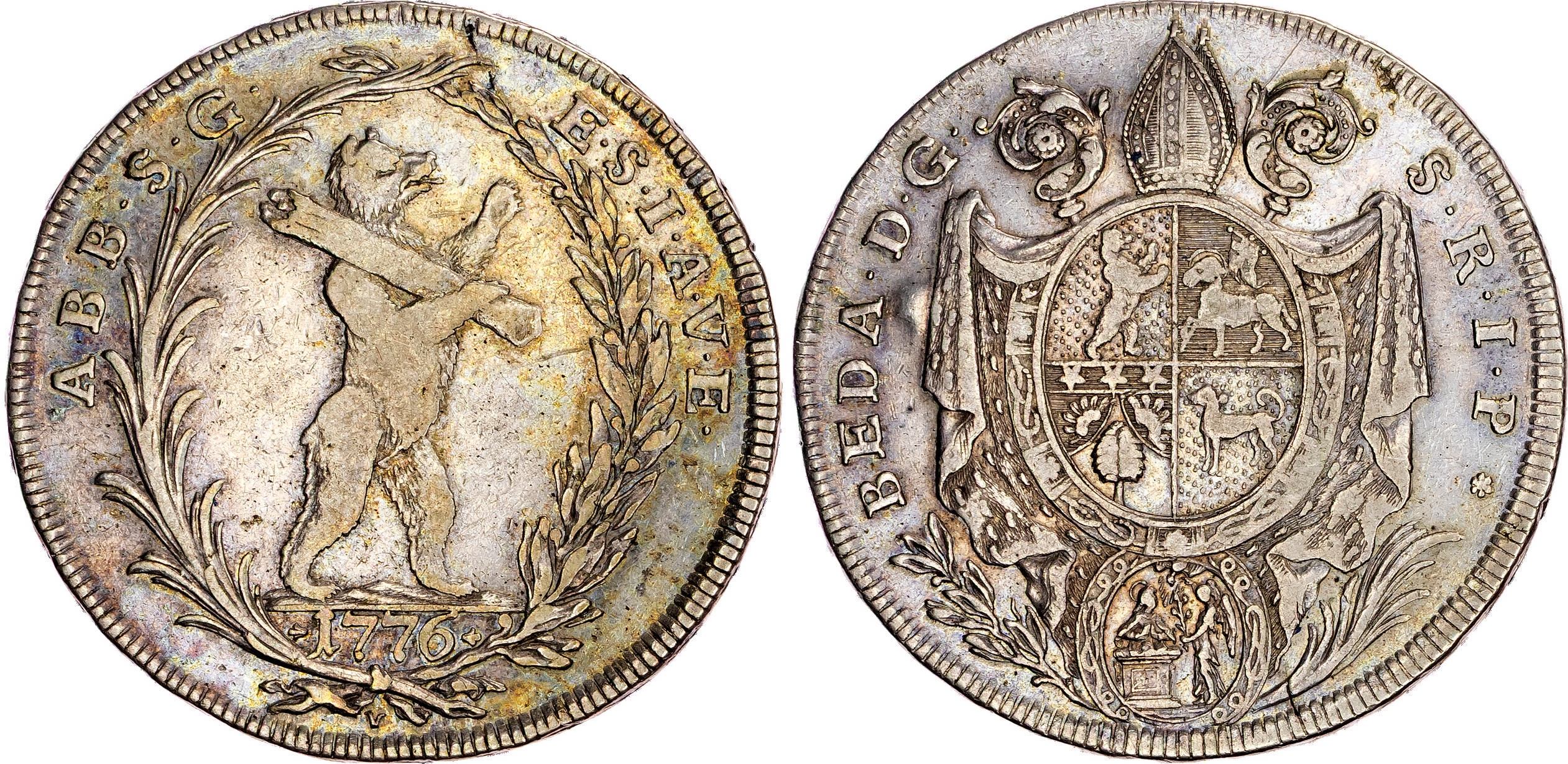 Switzerland, St. Gallen, Beda Angehrn (1767-1796), silver Taler, 1776