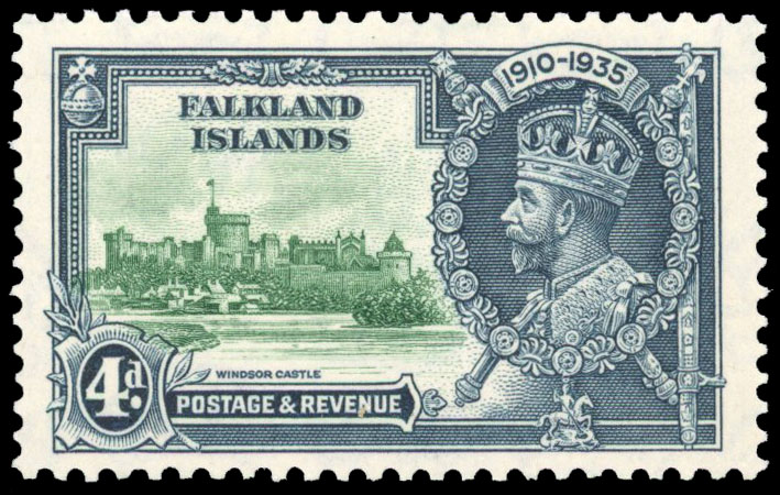 Falkland Islands 1935 SJ 4d variety Double flagstaff unmounted mint