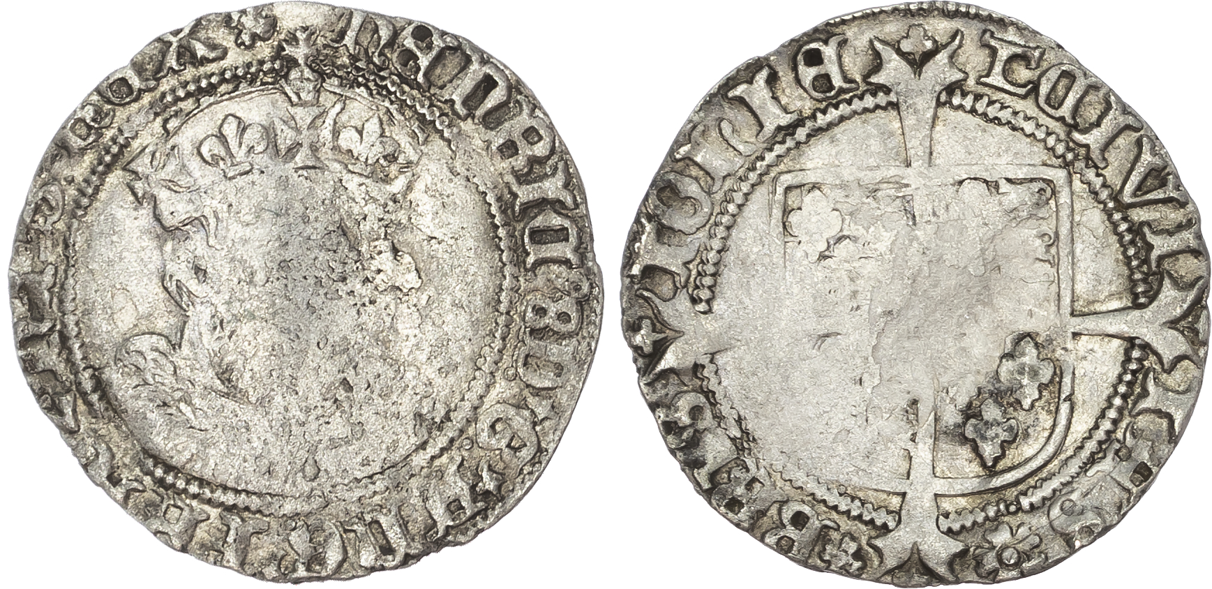 Edward VI, Coinage in the Name of Henry VIII (1547-1551), Groat, Bristol mint, mintmark TC. 