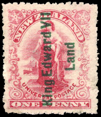 New Zealand Antarctic 1908 1d ‘KING EDWARD VII/LAND’ mint