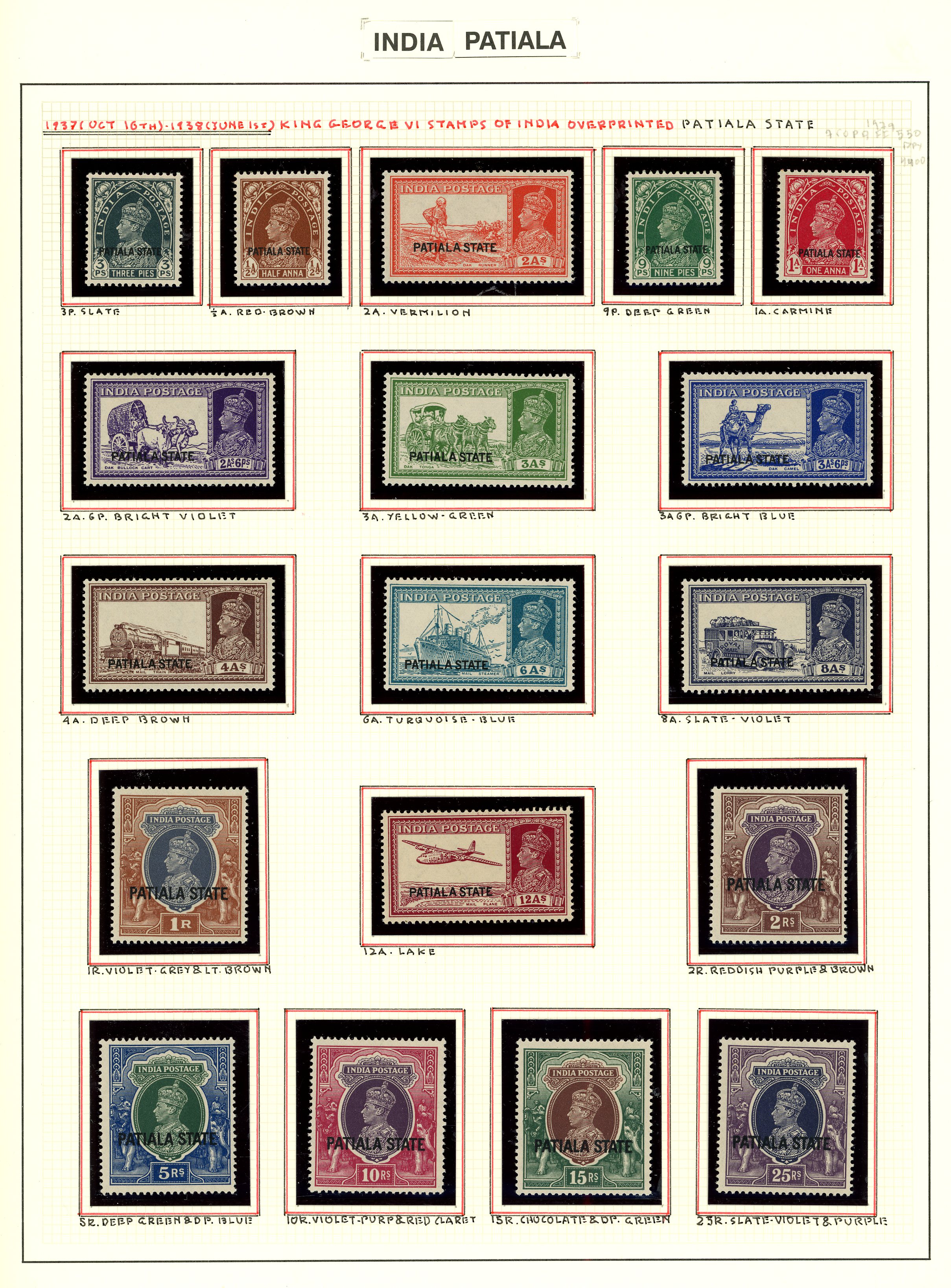 ICS Patiala 1937-46 mint collection (72) on leaves
