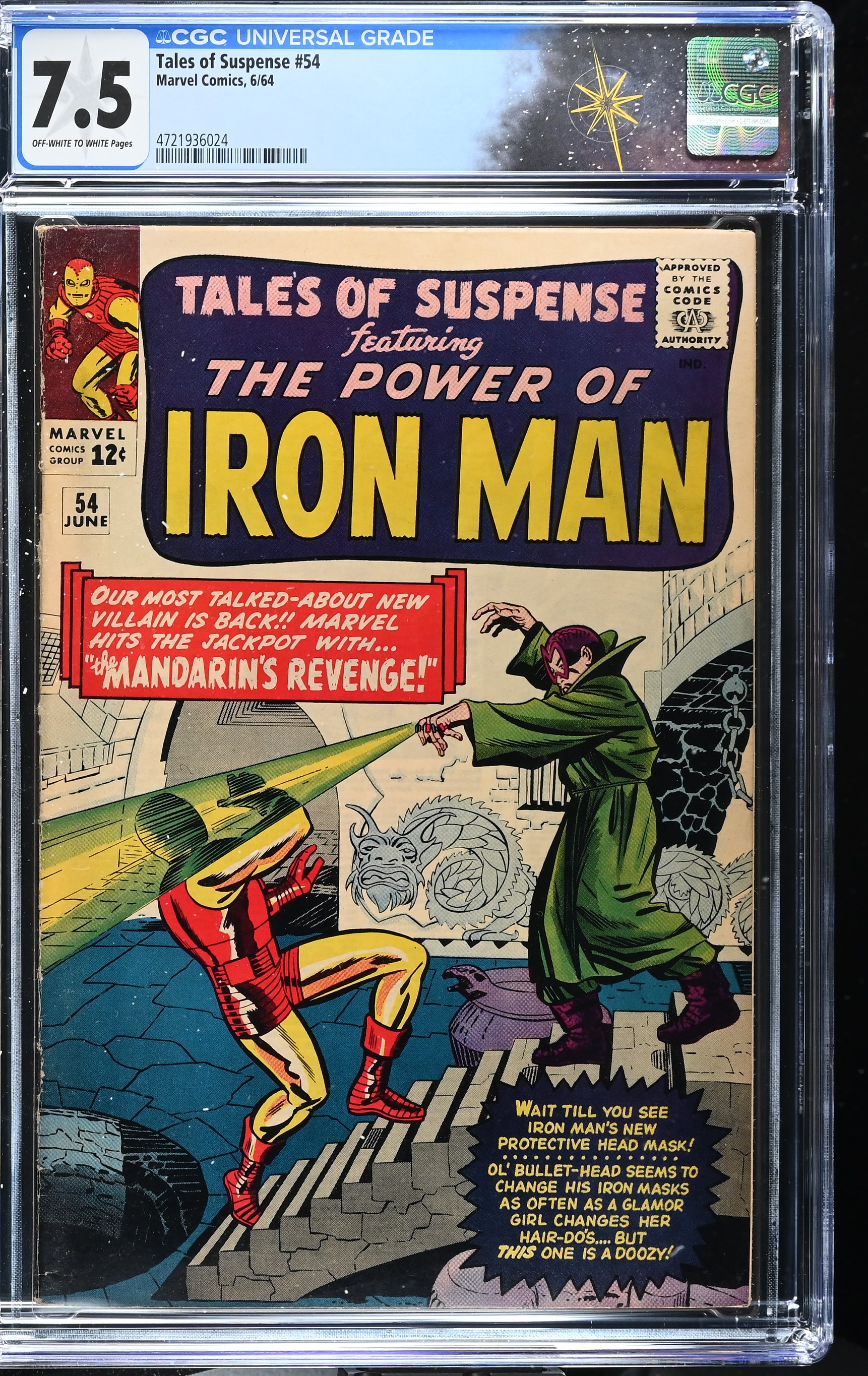 Tales of Suspense #54 CGC 7.5 Jack Kirby Cover and Stan Lee Script (Marvel Comics, 1964) Off-White to White Pages