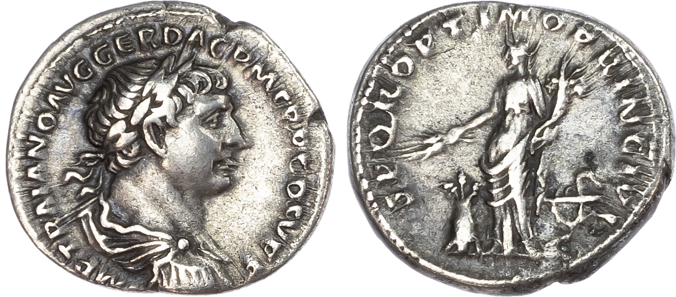 Trajan (AD 98-117) AR Denarius, Rome, AD 106-107, 3.60g. 
