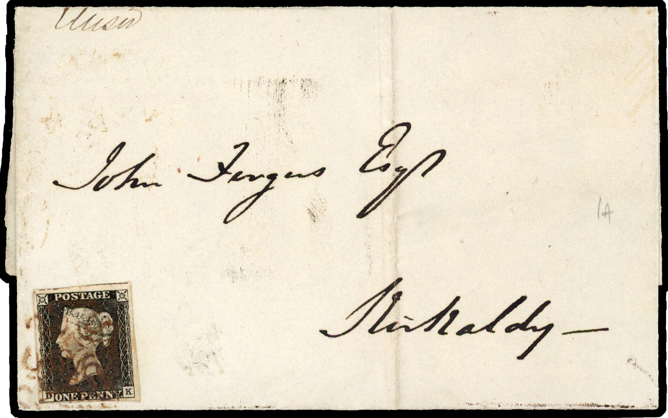 1840 1d Black Pl.1a. “May Date”. Fine wrapper sent from Liverpool MY.15.1840.