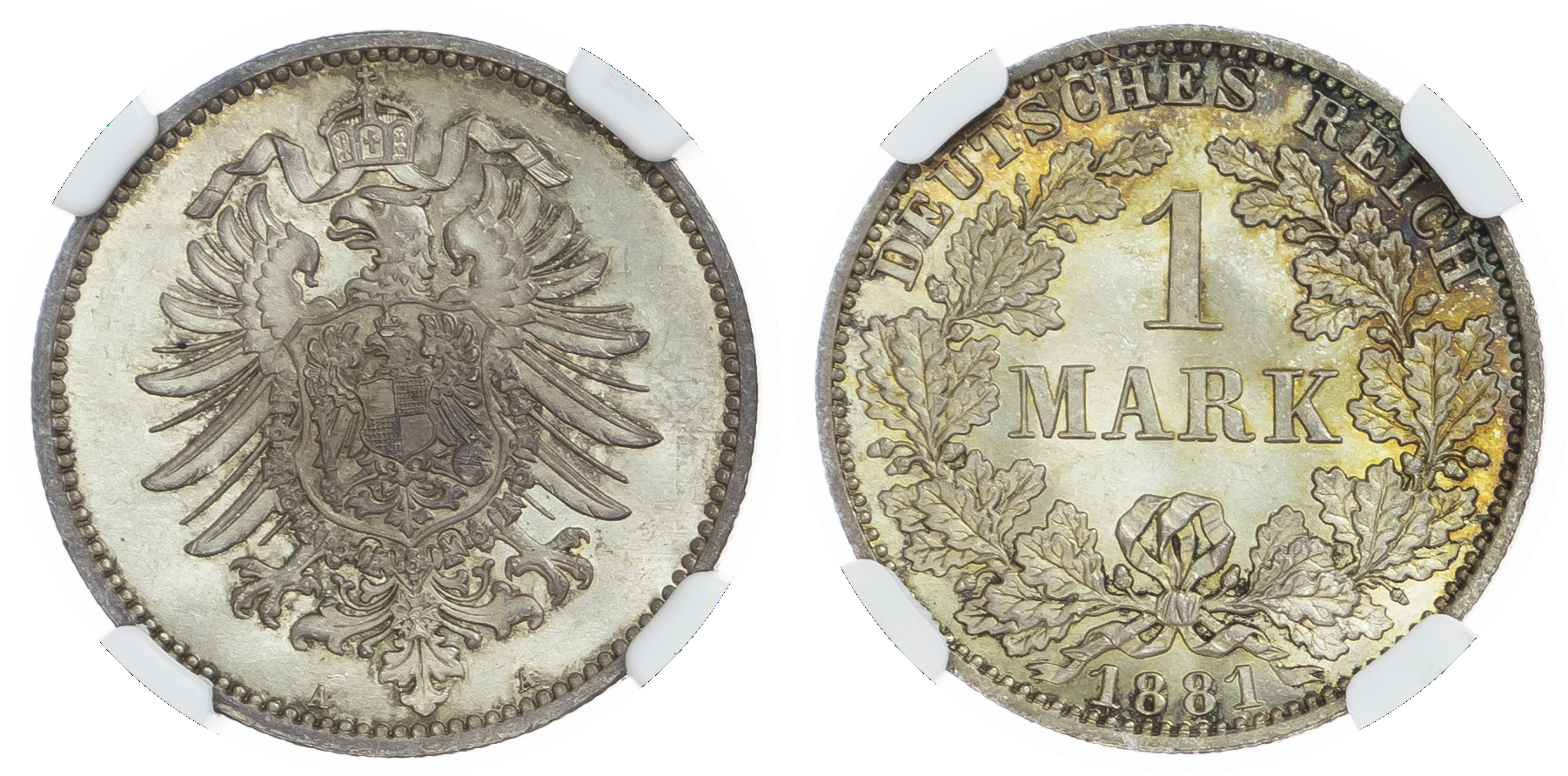 Germany, Empire. Wilhelm I AR 1 Mark. 1881A. 