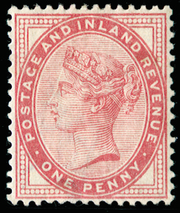 GB SG172var 1881 1d Colour trial (Die 2) in pale rose.