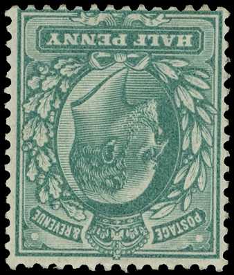 1902 ½d dull blue-green (wmk. inverted)....