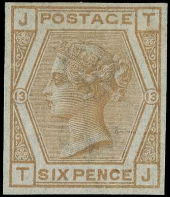 1873 6d pale buff Plate 13 (TJ)...