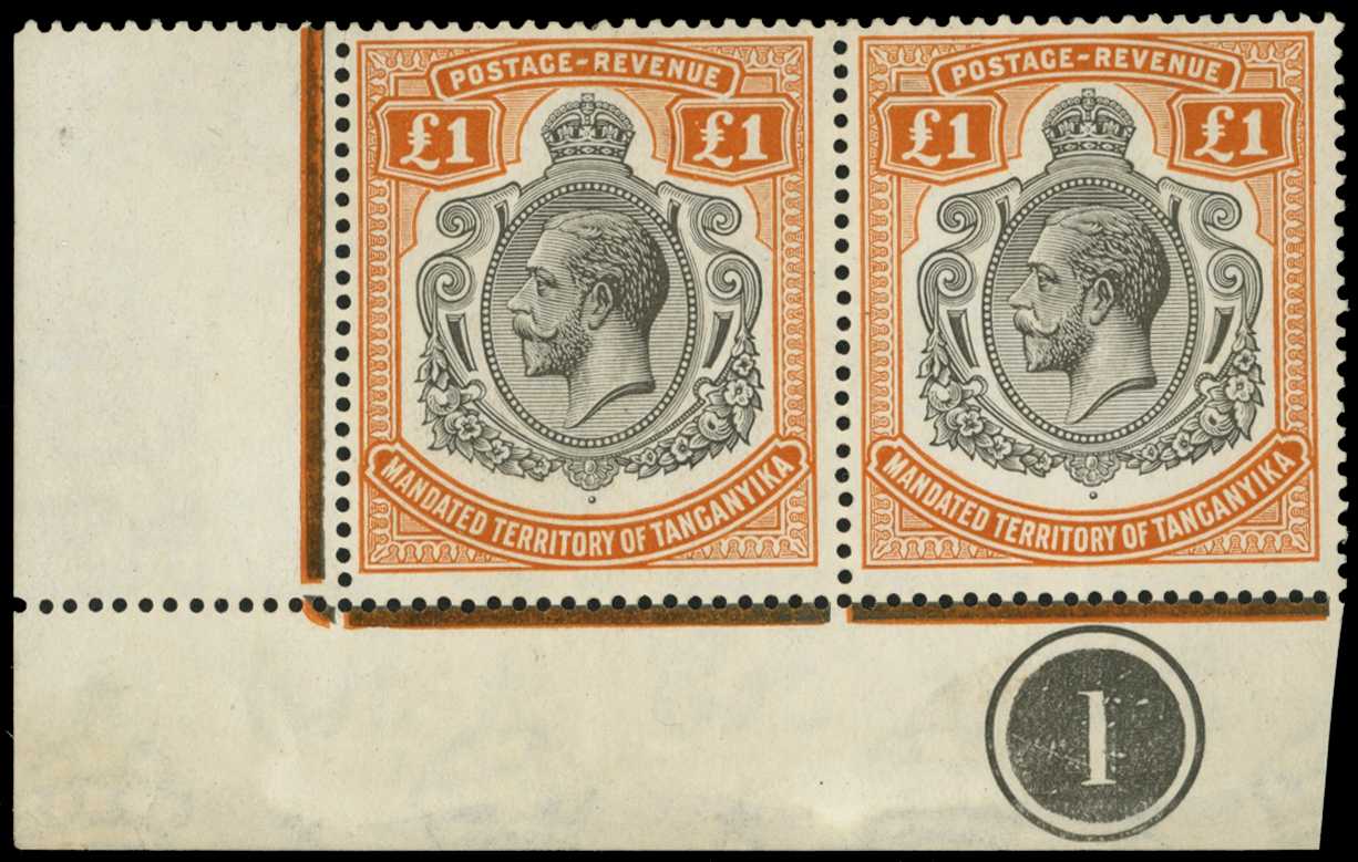 1927-31 £1 black and brown-orange, lower...