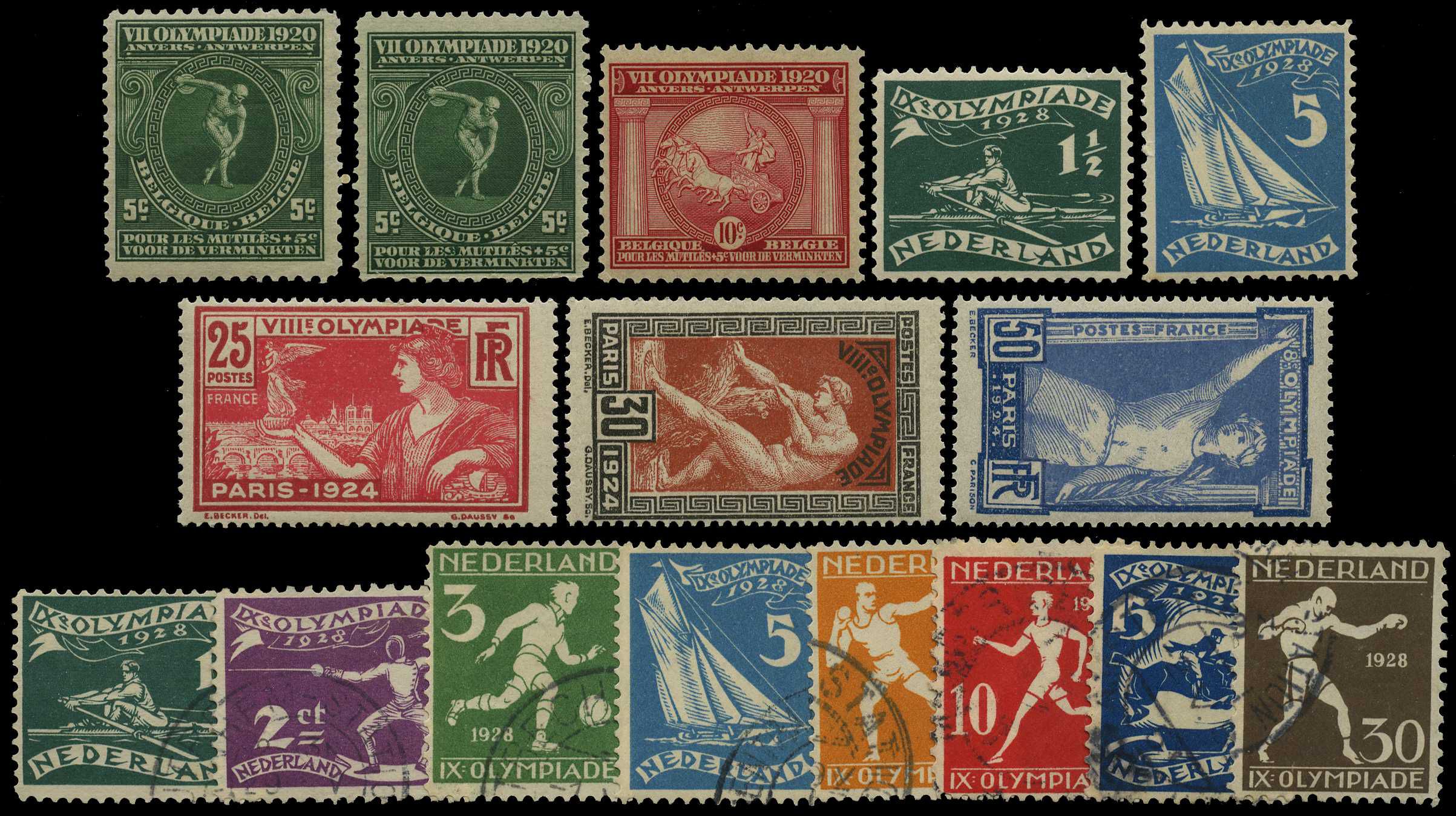 OLYMPICS: 1920-28 mint and used selection...