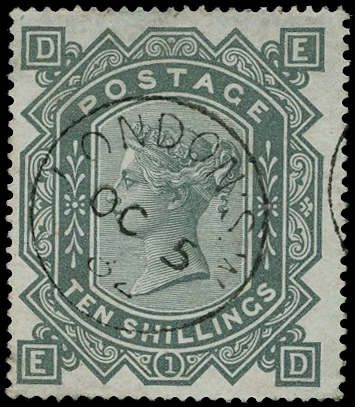 1878 10s greenish-grey Pl.1.