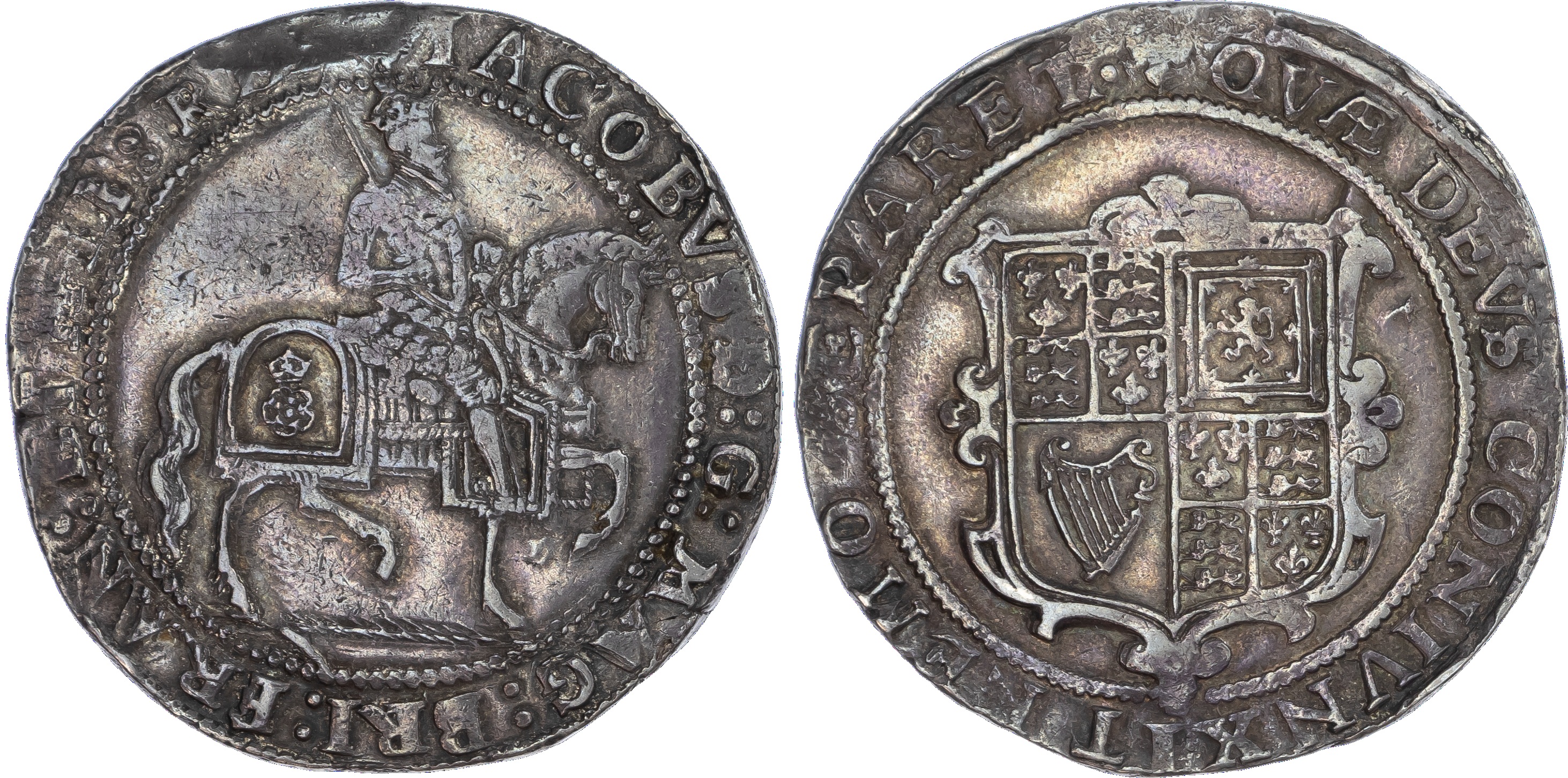 James I (1603‑25), Crown, third coinage, mintmark: trefoil (1624).