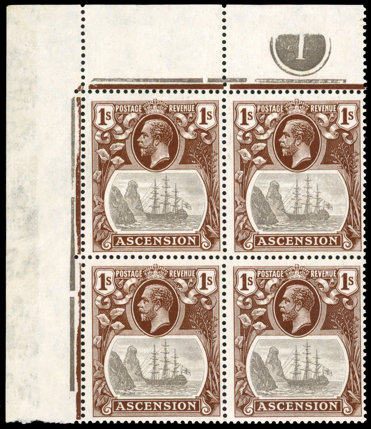 Ascension SG 18, a Plate block mint