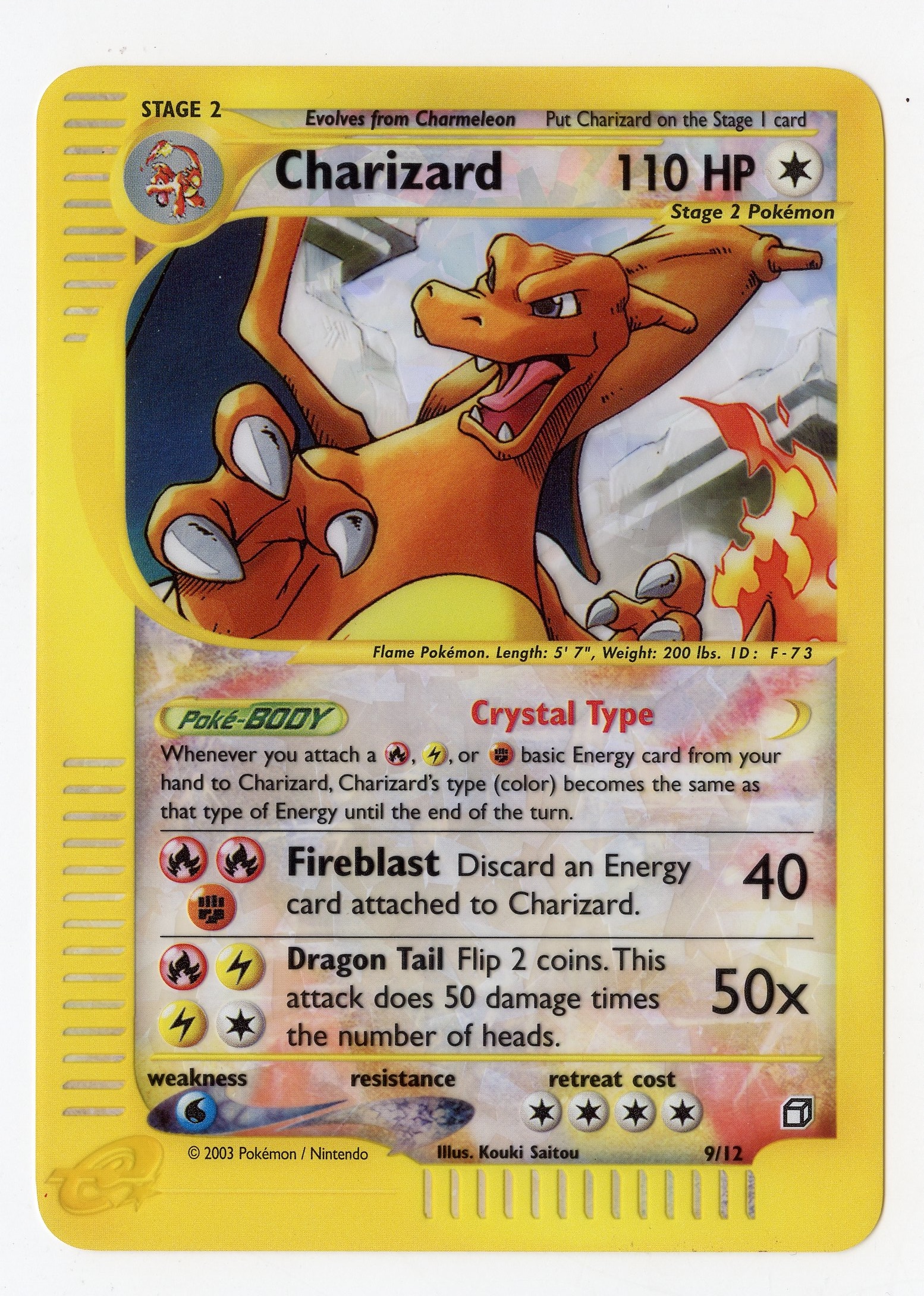 'Crystal' Charizard #9 Jumbo Boxtopper - Skyridge