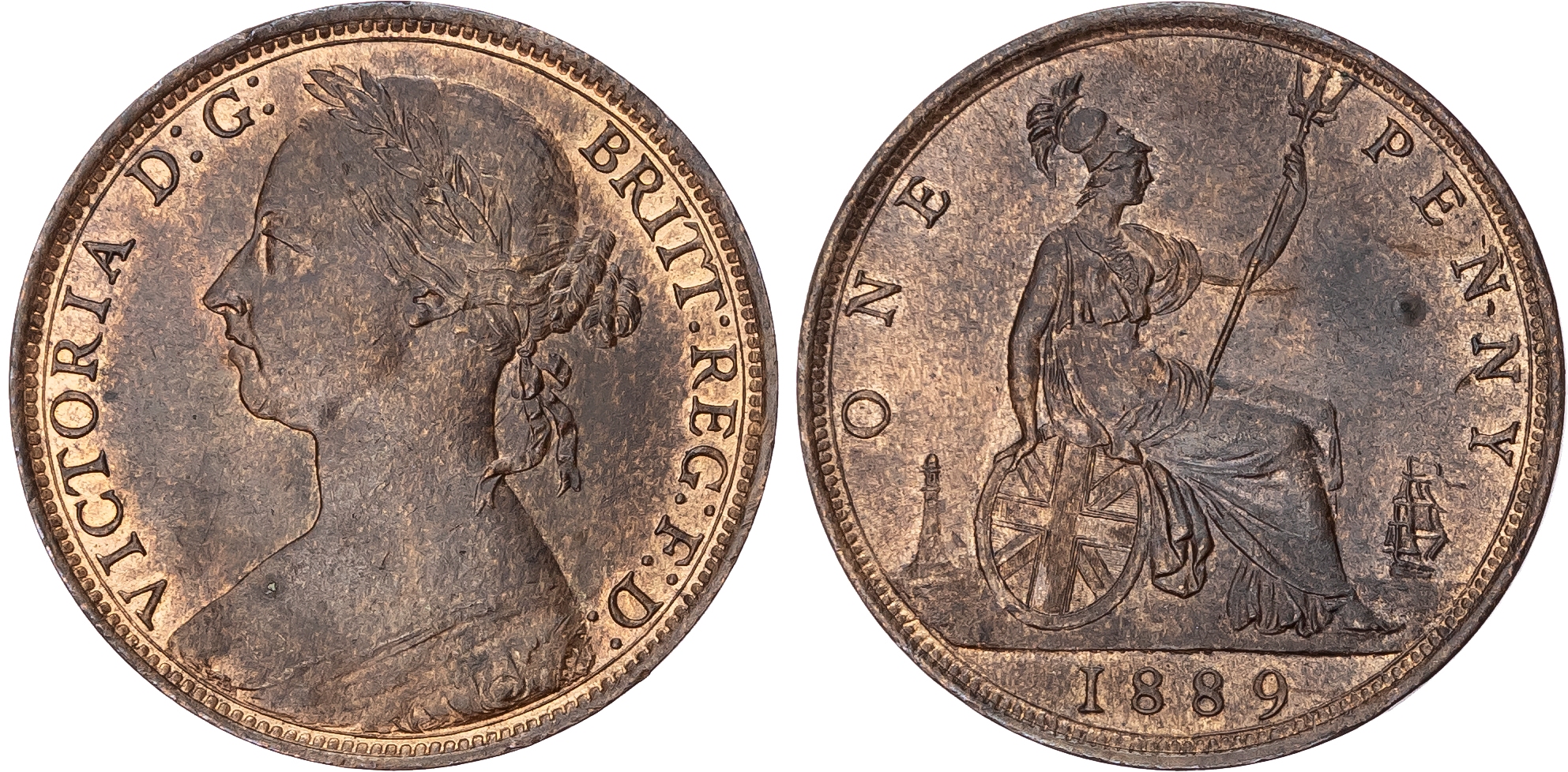 Victoria (1837-1901), Bronze Penny, 1889