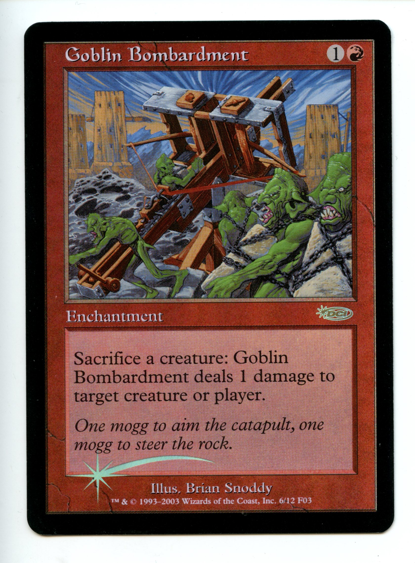 Magic The Gathering - Goblin Bombardment FOIL - FNM Promo - Lightly Played