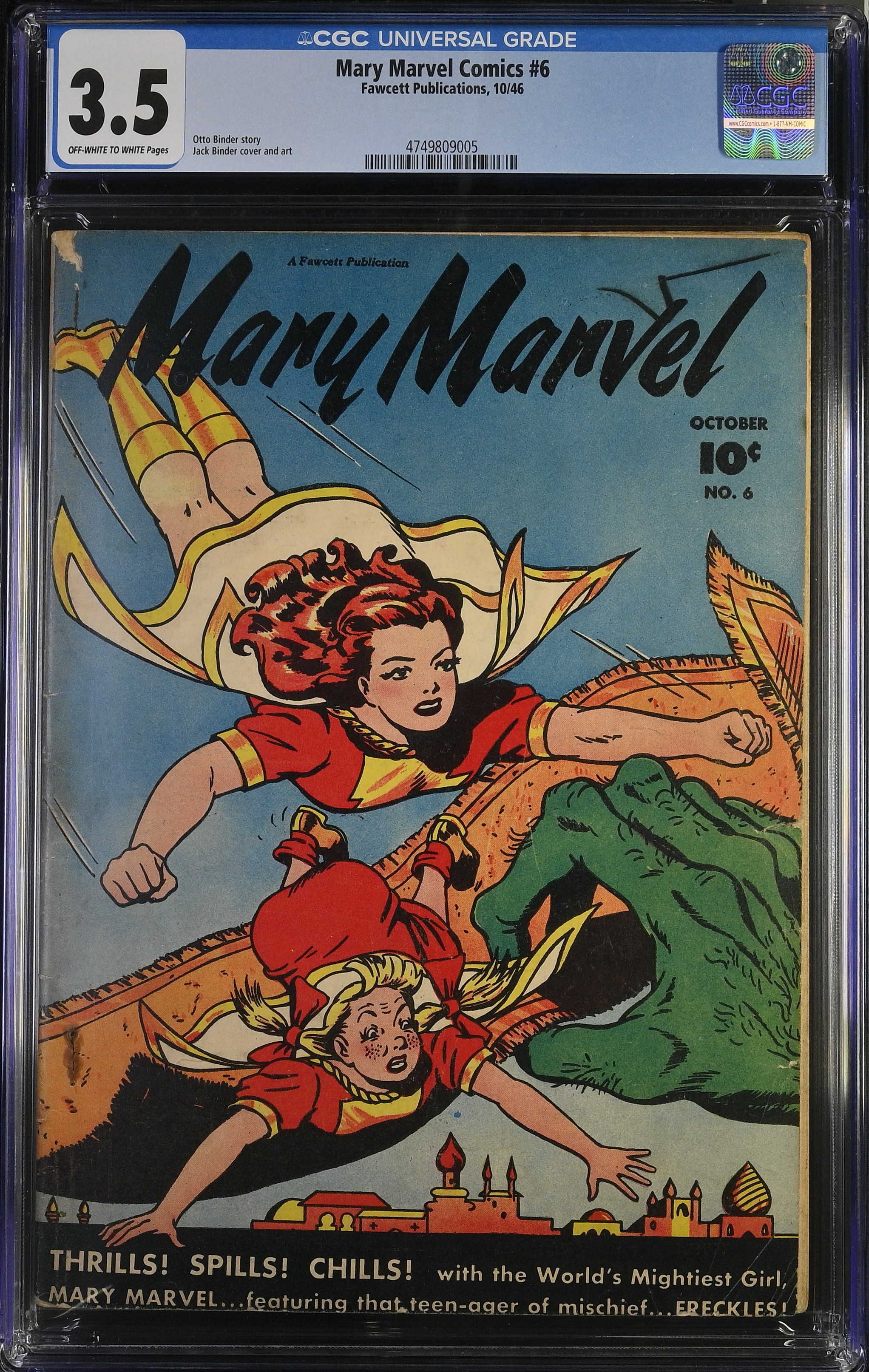Mary Marvel Comics #6 CGC 3.5 (Fawcett Publications, 1946) Off-White to White Pages