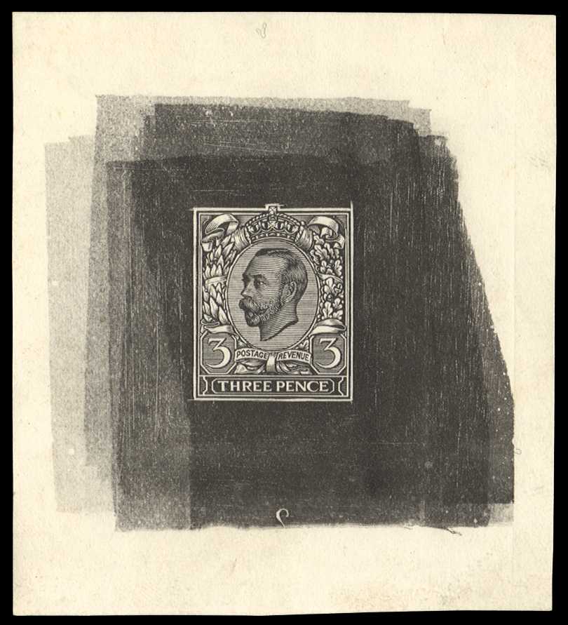 1911 3d Engraver's sketch die for unissued...