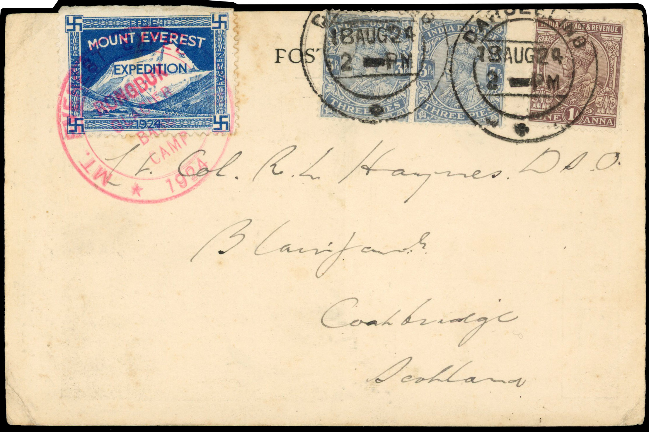 India Mount Everest expedition postcard