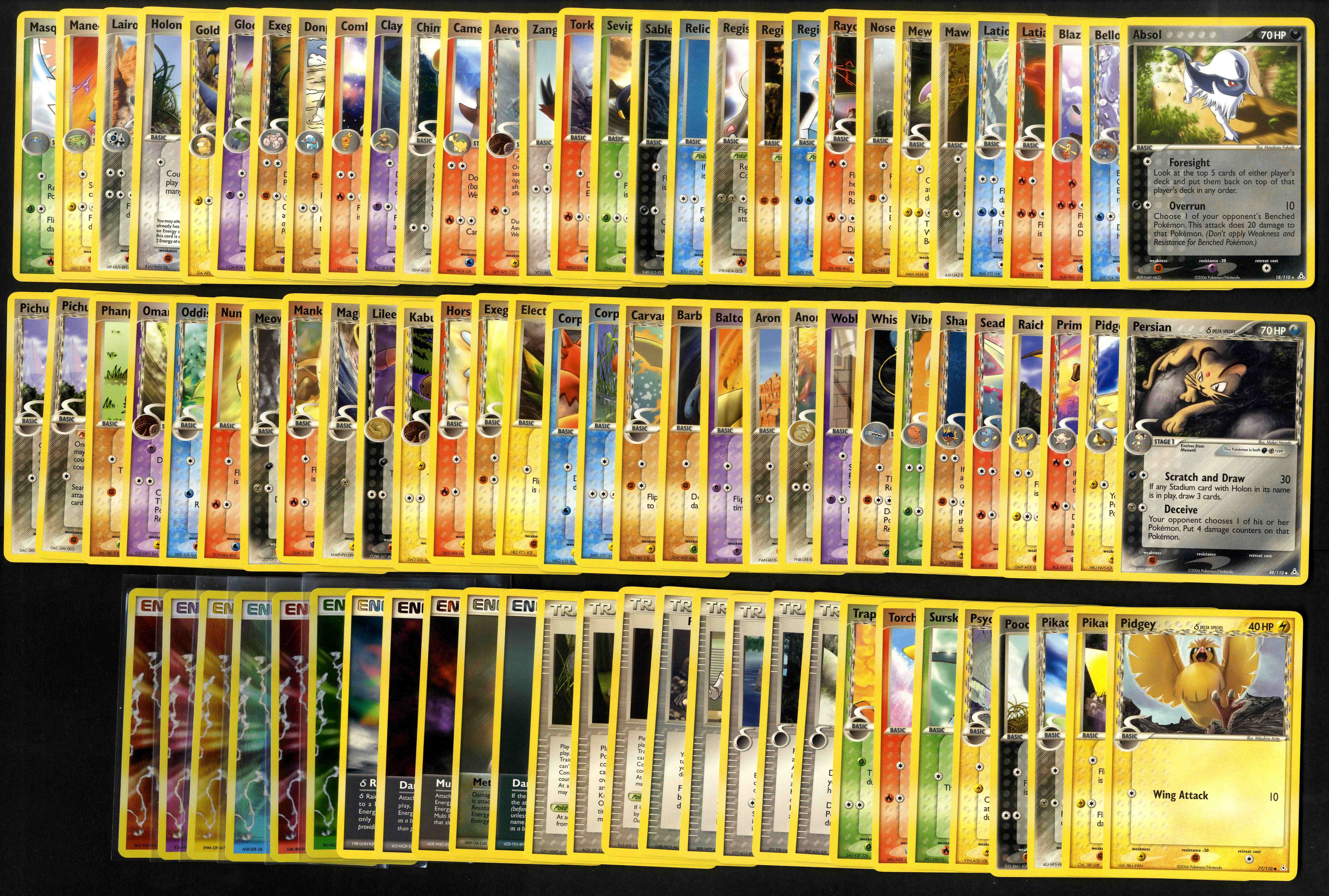 EX Holon Phantoms – Partial Complete Set 86/111 - EX-NM