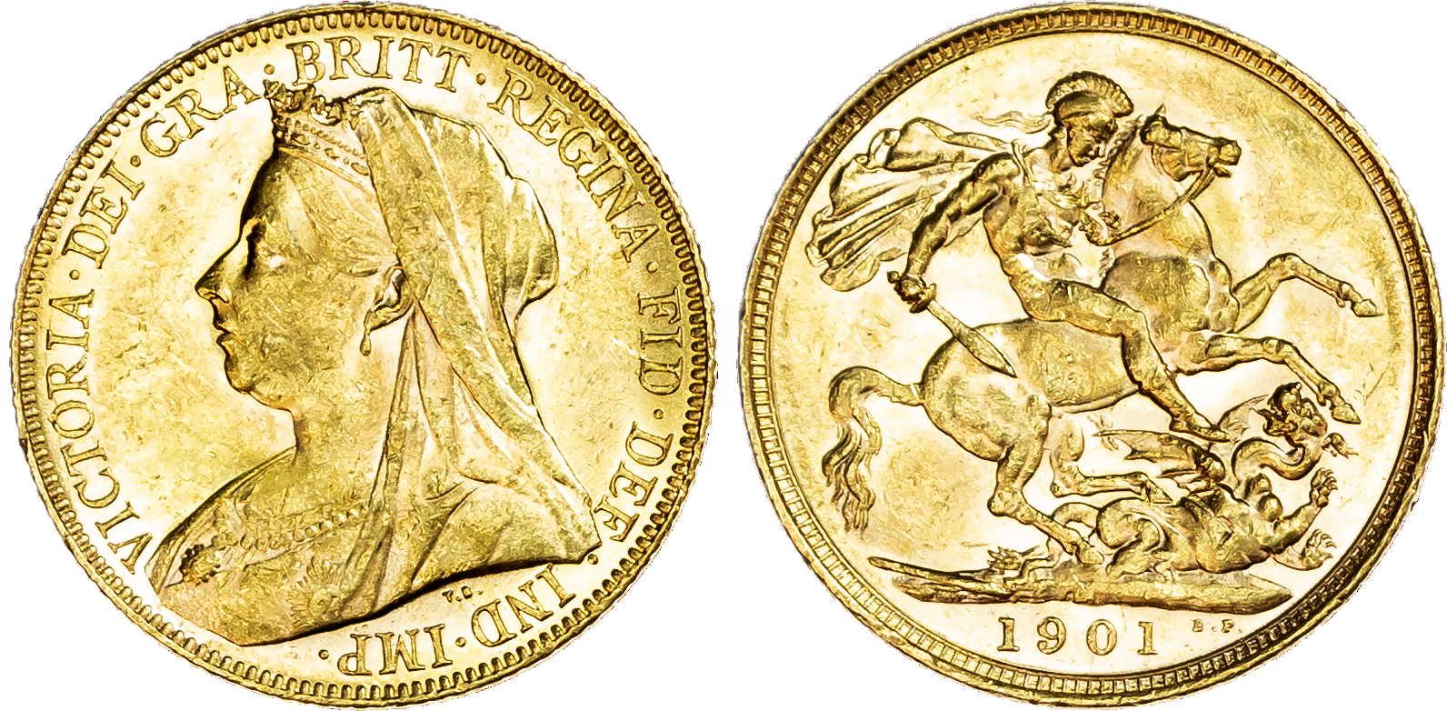 Victoria (1837-1901), 'Old Head' Sovereign, 1901 M