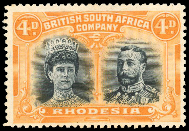 † 4d blue-black and yellow-orange RSC F, position 17 mint