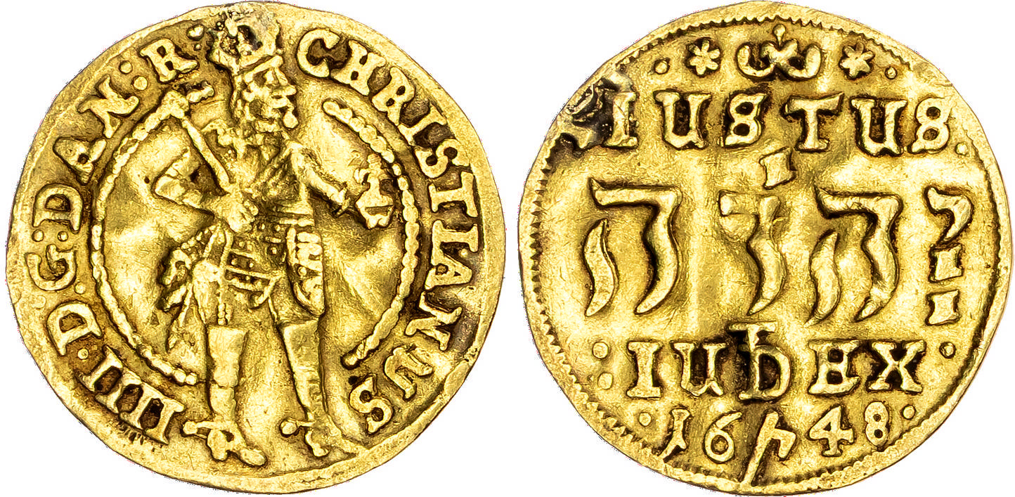 Denmark, Christian IV (1588-1648), gold Ducat, 1648 - rare