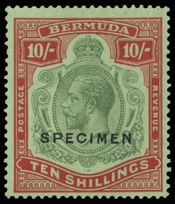 1924-32 10s green and red/pale emerald, Script wmk,...