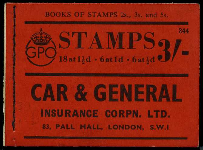 1938 (April) 3/- booklet (#344), new cover...